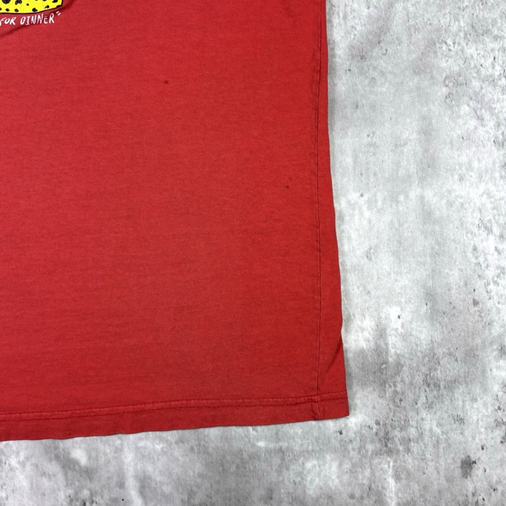Gildan VINTAGE Cannibal Cafe T Shirt Restaurant Promo Art Red Distressed XL 90s Gildan Crew Neck Short Sleeve Mens T-Shirt Cotton Jersey Regular Fit Size US XL / EU 56 / 4 - 7 Thumbnail