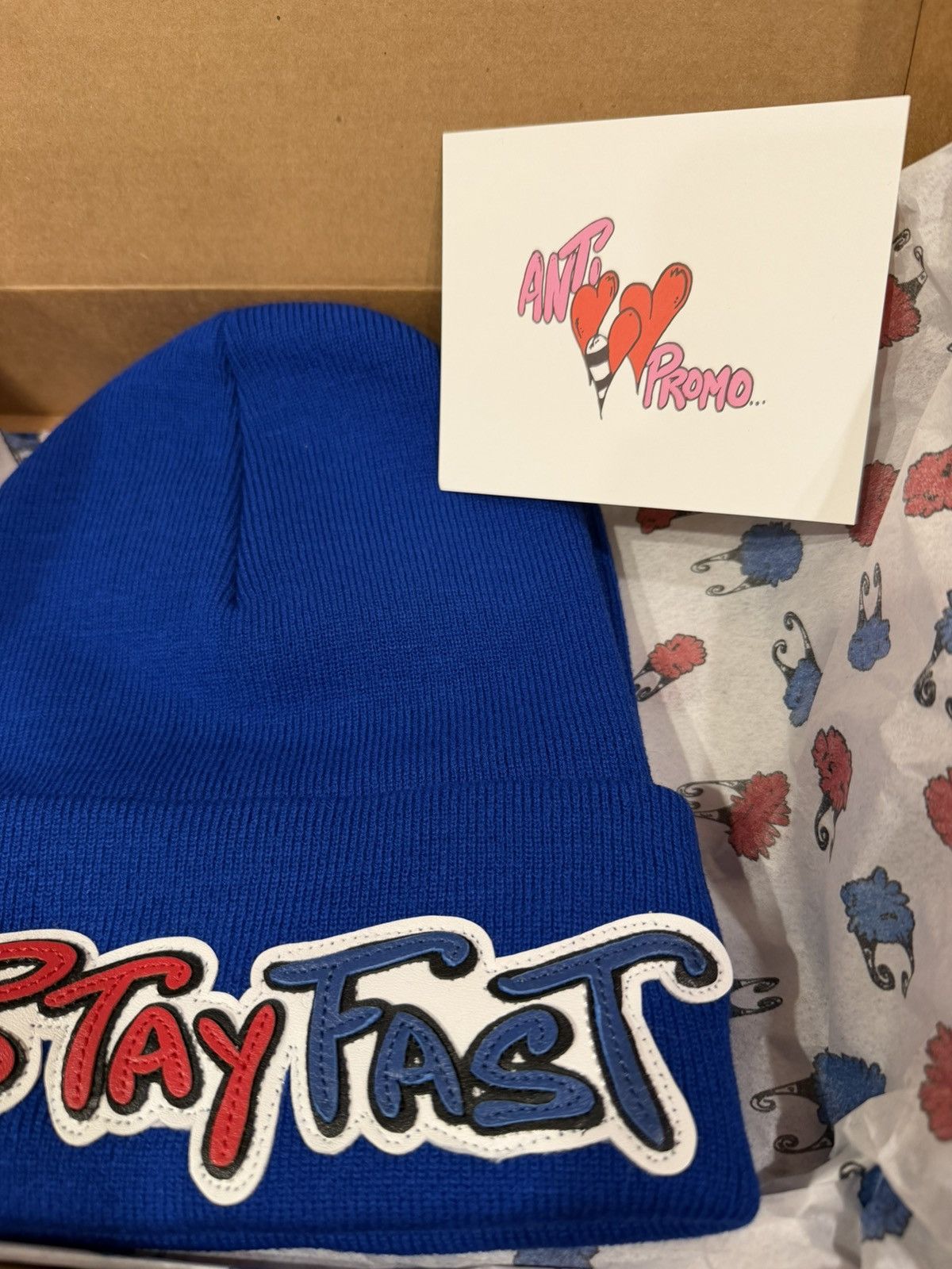 Matty Boy Matty Boy Anti Promo Stay Fast Leather Patch Beanie Size ONE SIZE - 3 Thumbnail