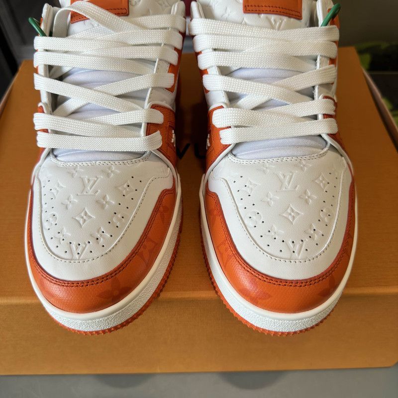 Louis Vuitton Louis Vuitton Orange Low-Top Trainer Sneakers -2508 Size US 8 / EU 41 - 7 Thumbnail