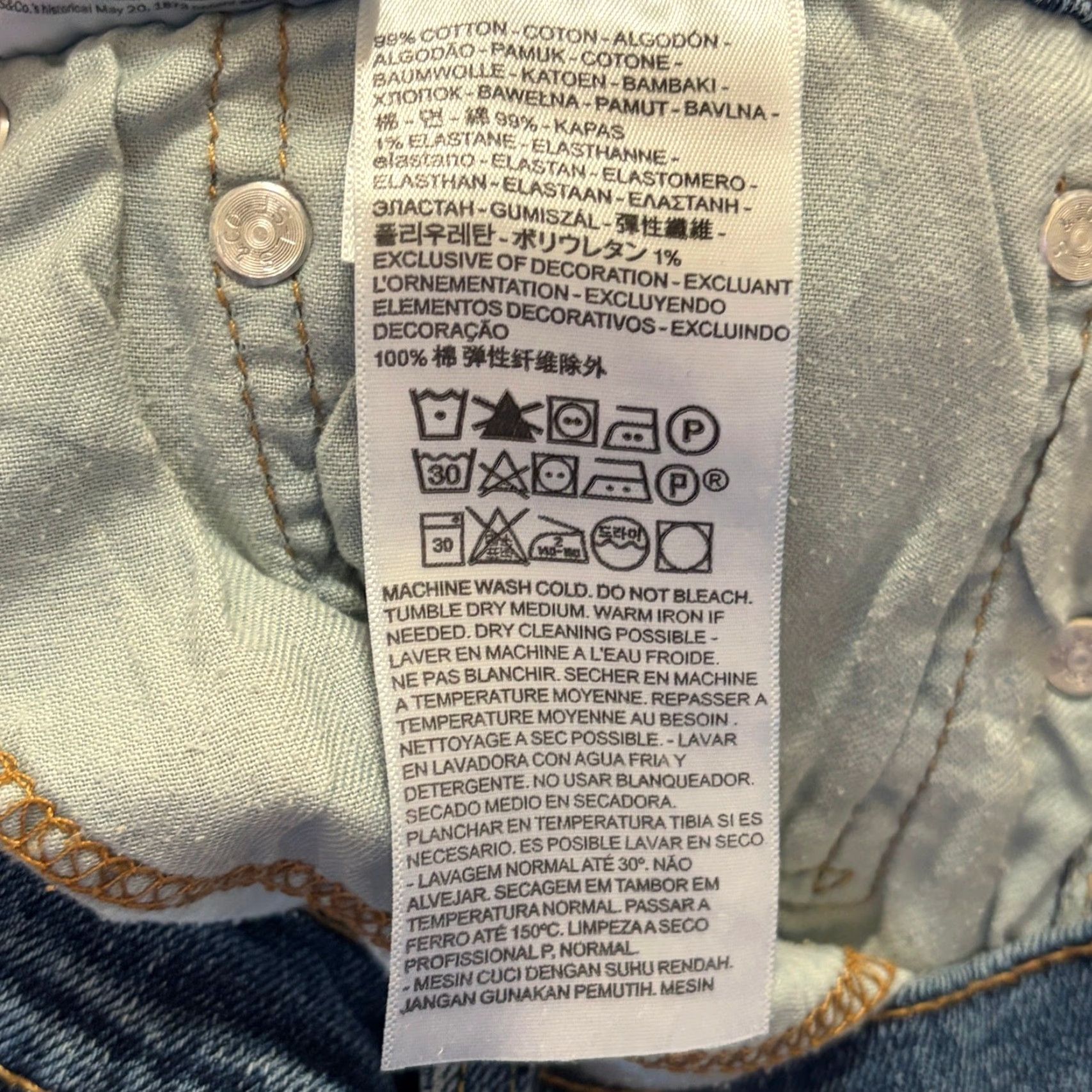 Levi's Levi's 514 Jeans Mens 32x30 Blue Slim Straight Stretch Denim Medium Wash Jeans Regular Men blue 5-Pocket Design Mid Rise 10-12in Size US 32 / EU 48 - 6 Thumbnail