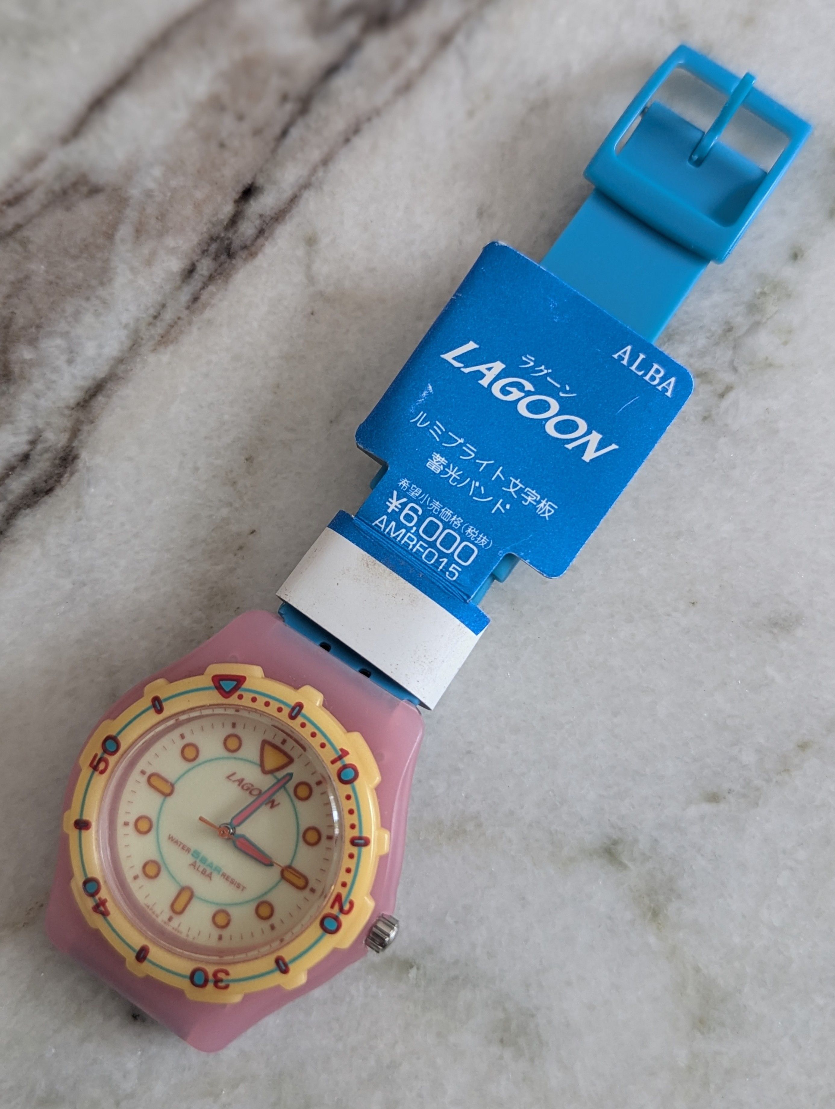 ALBA NOS 1994 Seiko Alba Lagoon AMRF015 Full Lume Watch Size 38 - 5 Thumbnail