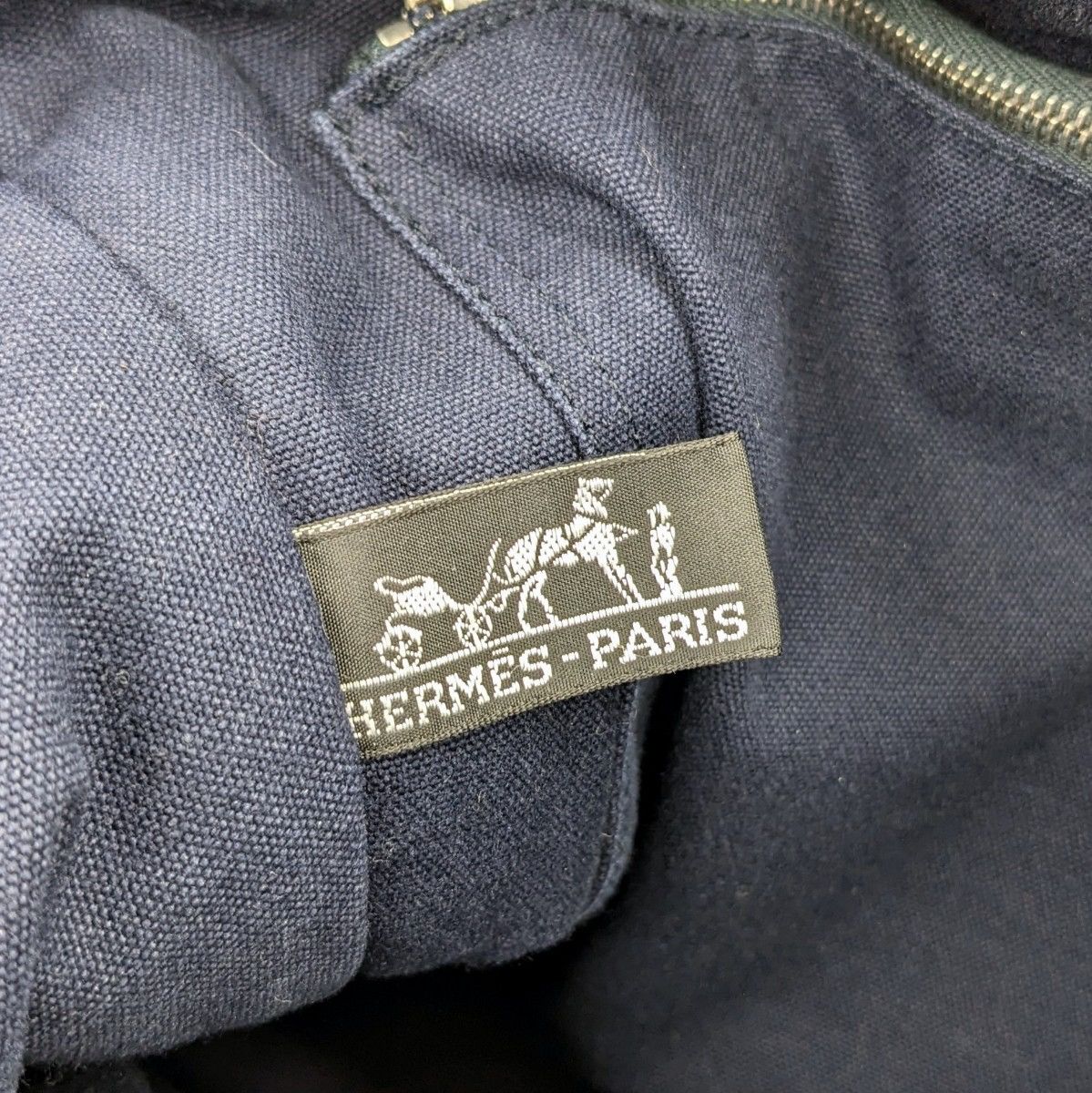 Hermes Sac cabas Hermes vintage toile bleu marine Size ONE SIZE - 9 Thumbnail