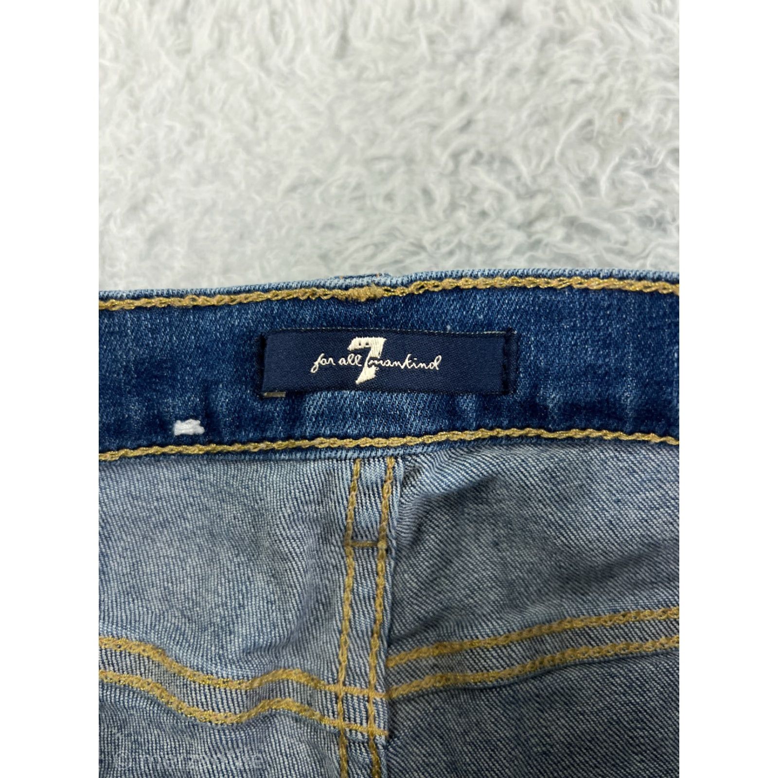 7 For All Mankind VINTAGE 7 For All Mankind Men's Jeans Size 26 Blue Distressed Cotton Denim Mid Rise Straight Fit Size 25" / US 0 / IT 36 - 5 Thumbnail