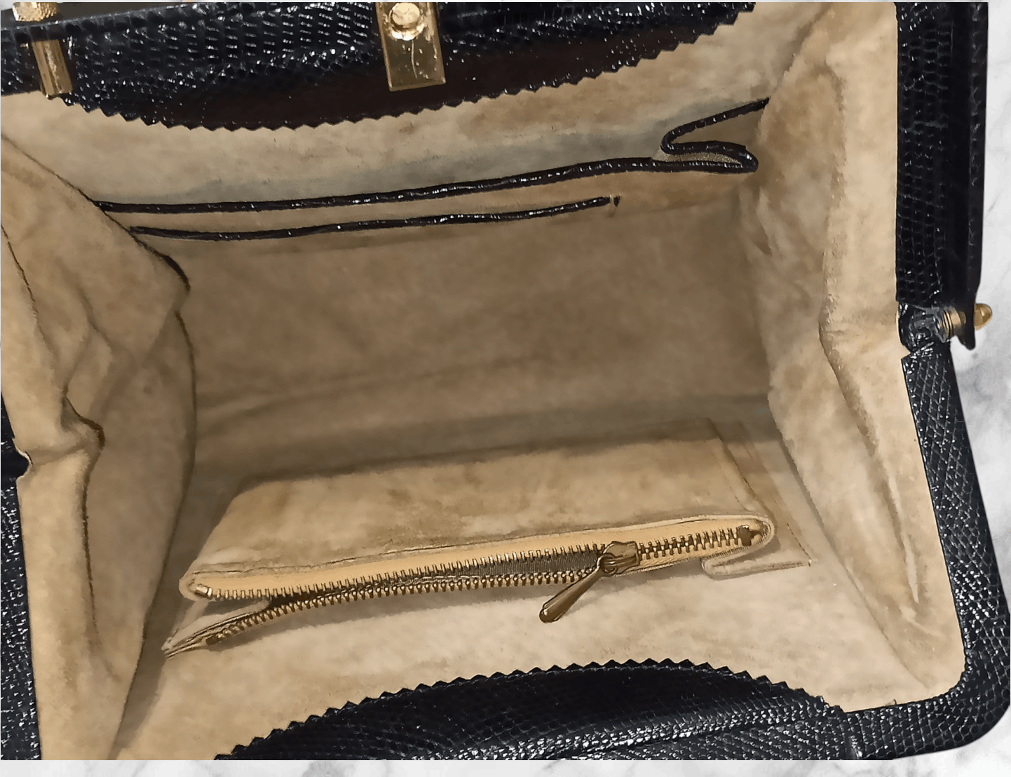 Designer × Vintage Vintage Lizard Leather Handbag 1950s Size ONE SIZE - 8 Thumbnail