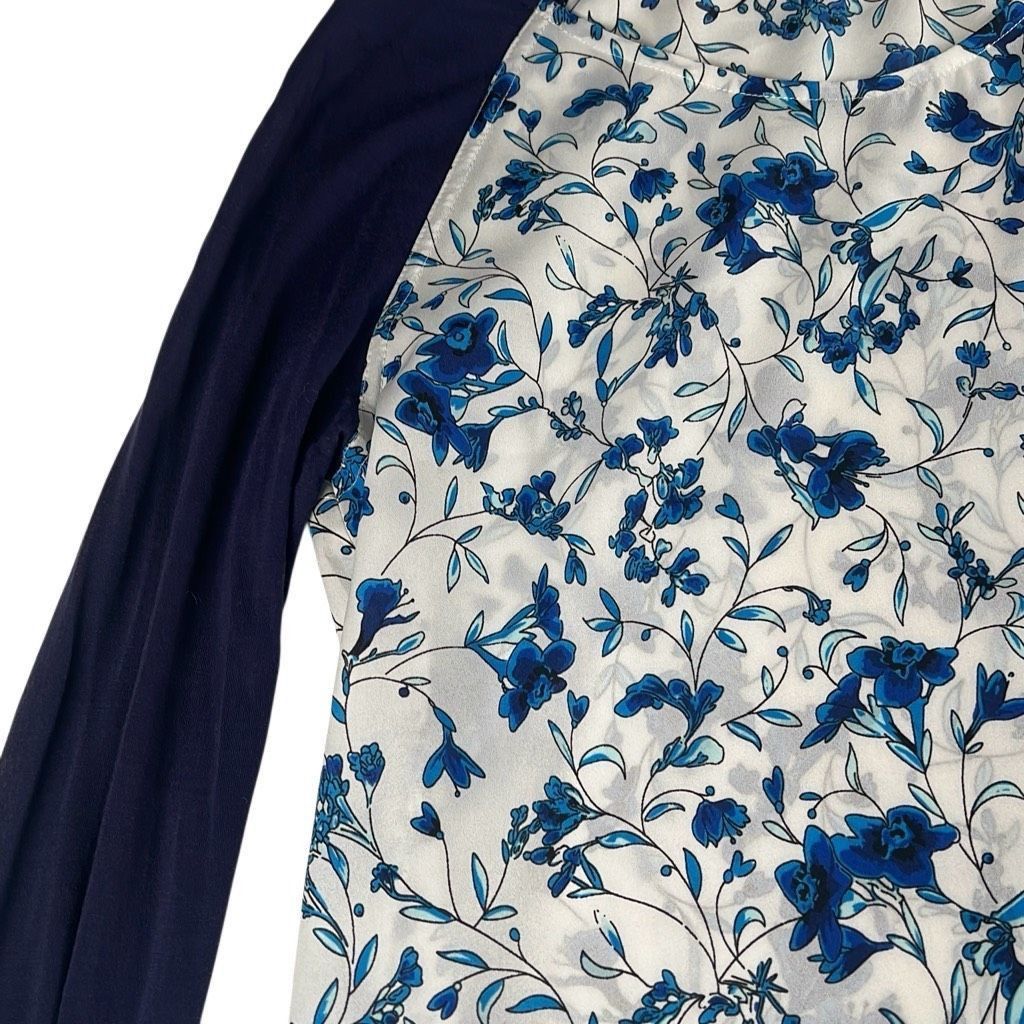 French Connection New French Connection Blue Floral Raglan Sleeve Blouse Size Size S / US 4 / IT 40 - 6 Thumbnail
