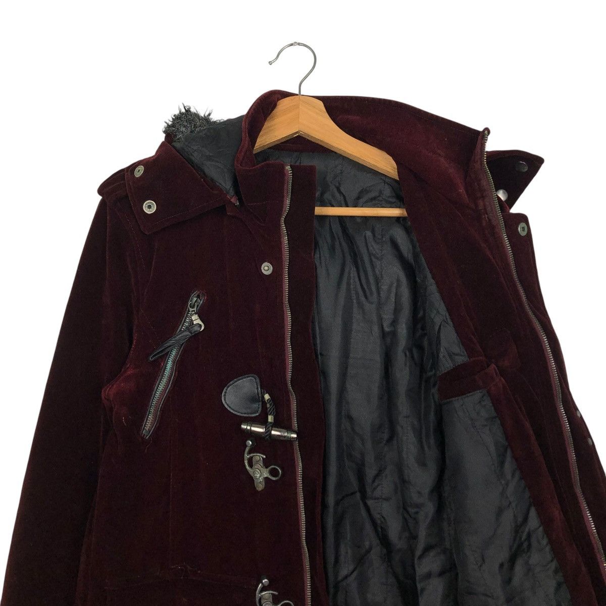Japanese Brand 🔥VINTAGE BIKER JACKET VELVET AUTHENTIC MINK FUR HOODIE Size US M / EU 48-50 / 2 - 15 Thumbnail