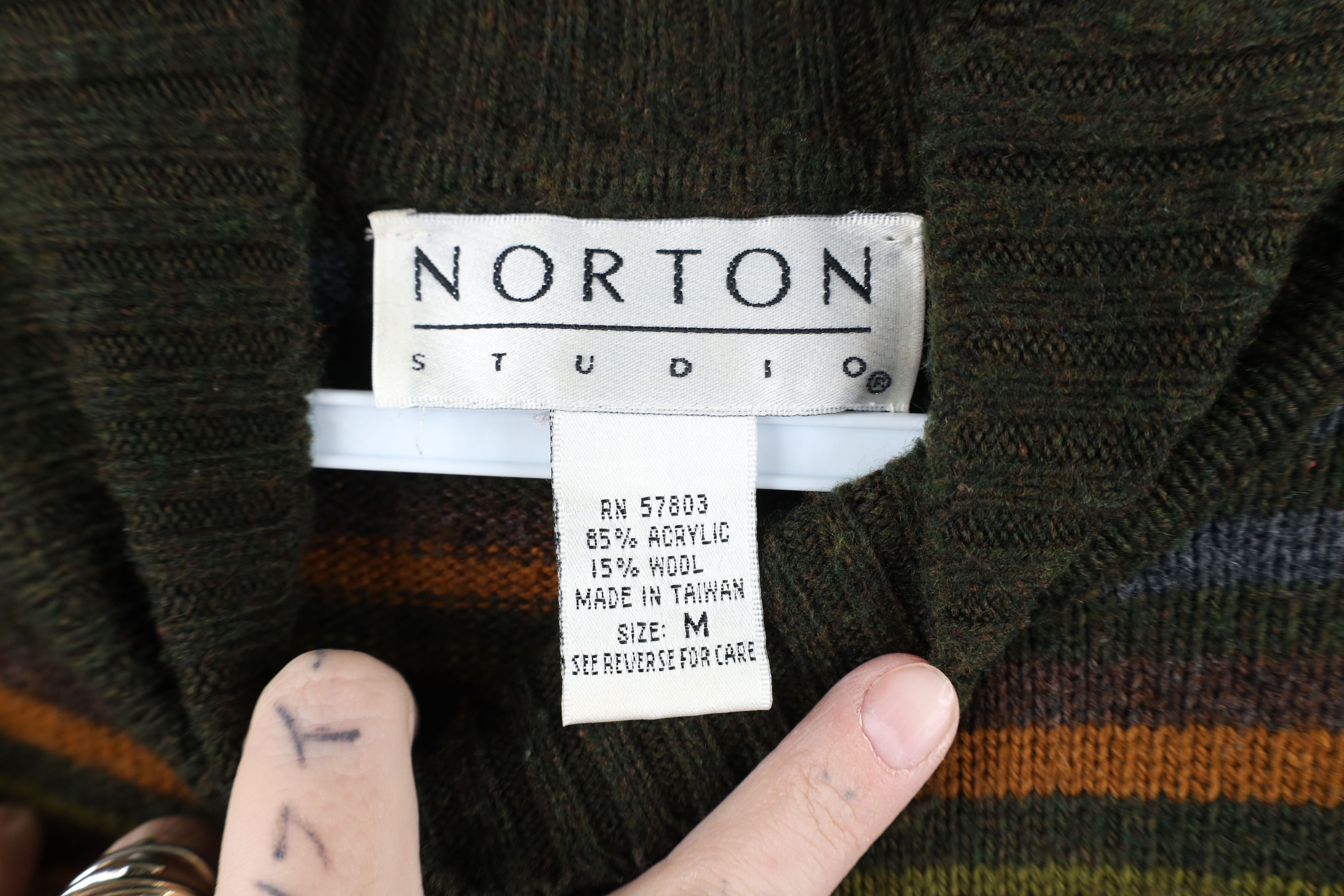 Vintage Vintage 90s Streetwear Striped Earth Tone Wool Knit Sweater Size M / US 6-8 / IT 42-44 - 4 Thumbnail