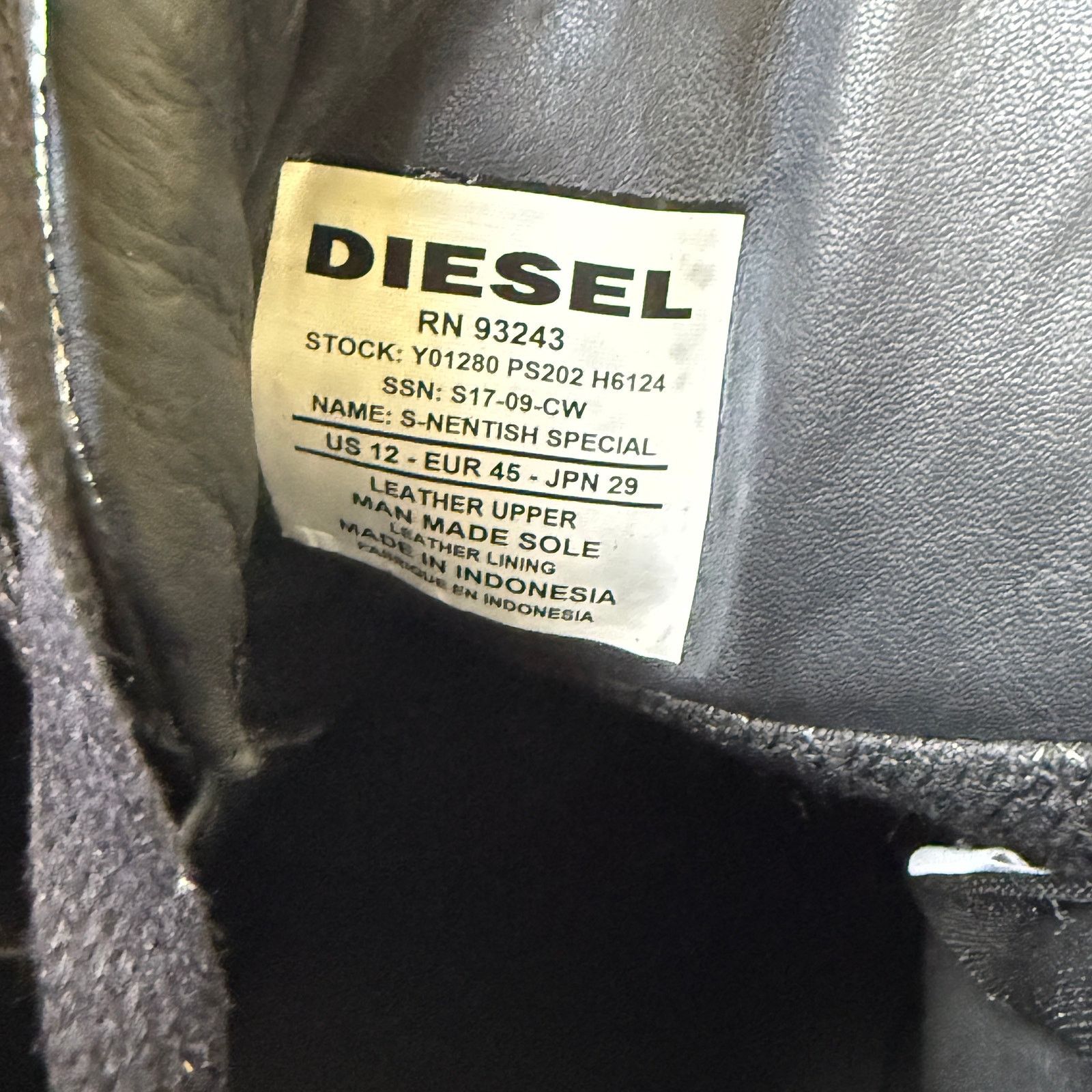 Diesel Diesel Mens S-Nentish Zip Sneaker Chrome White Size 12 EU 45 Size US 12 / EU 45 - 8 Thumbnail