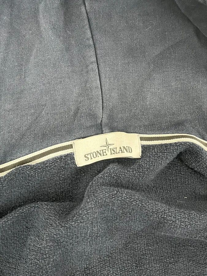 Stone Island Navy Signature Minimalist Zip-up Hoodie