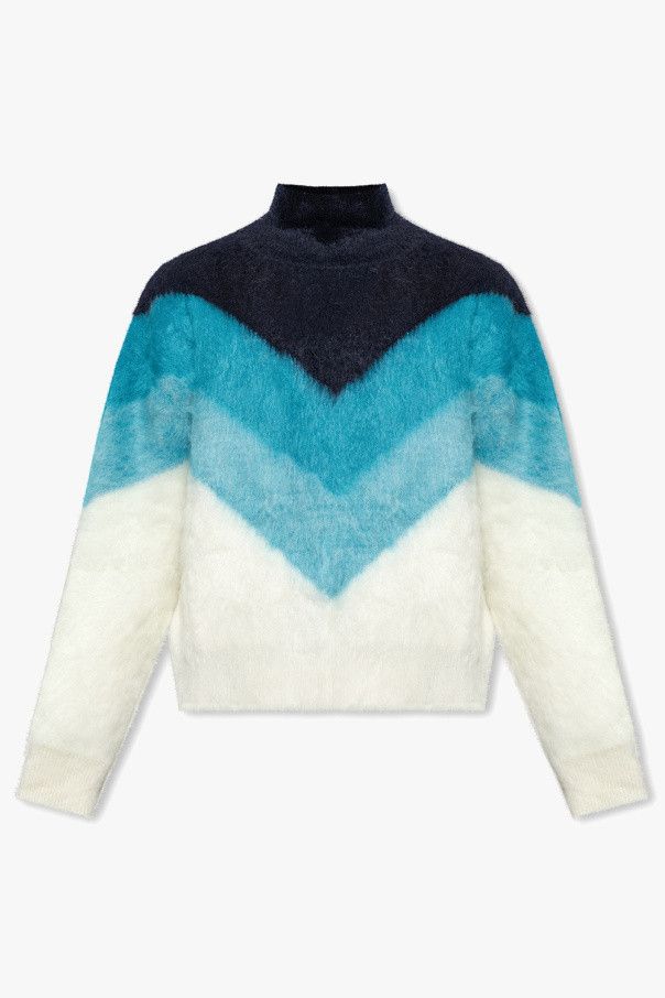Bottega Veneta o1w1db10925 Wool Mohair Chevron Jumper Sweater in Multicolor Size US XXL / EU 58 / 5 - 1 Thumbnail