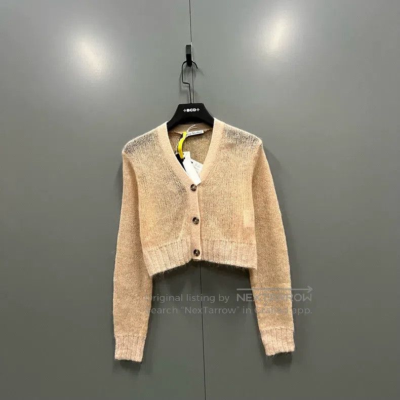 Acne Studios Pastel Pink V-neck Knit Open Cardigan