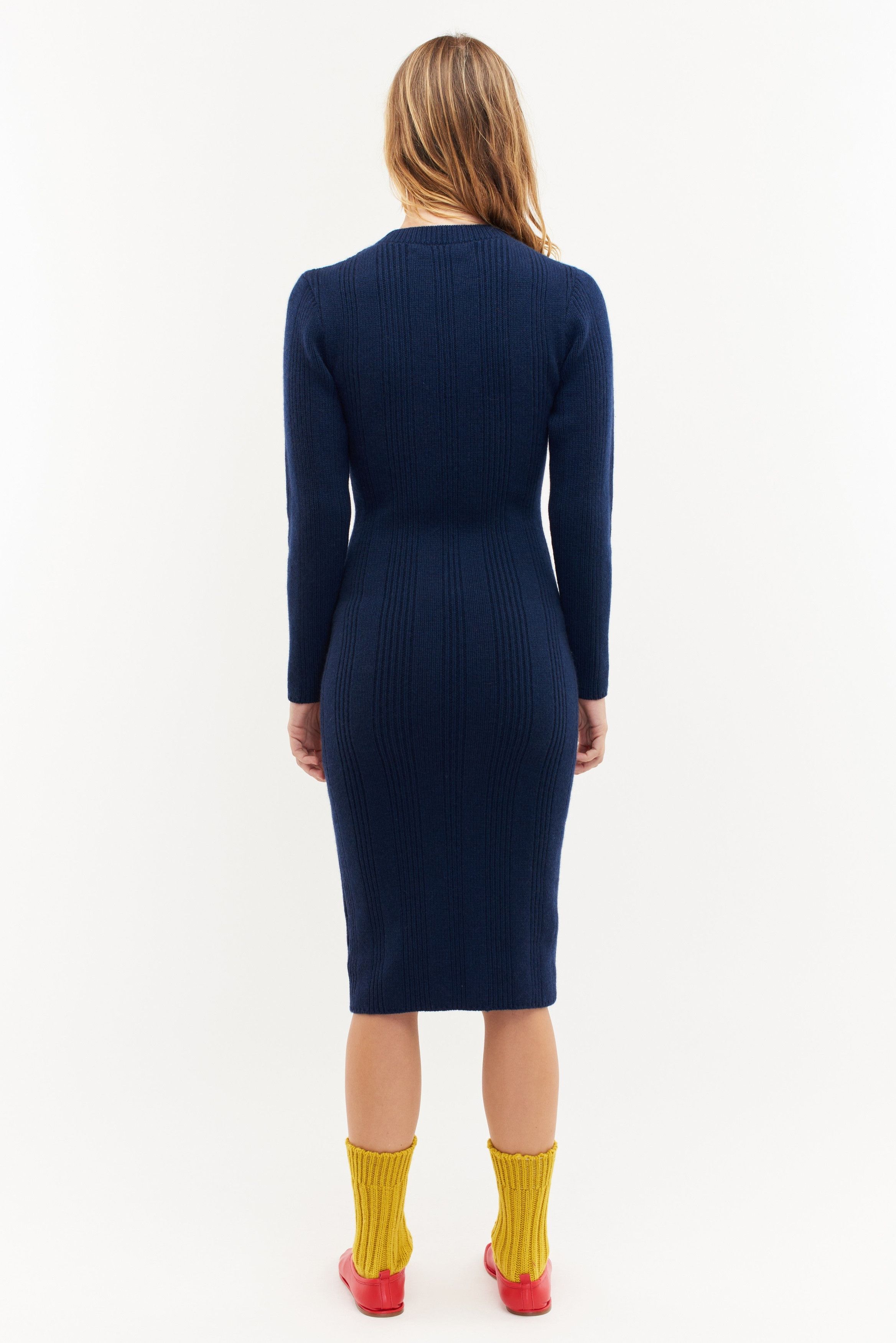 The Elder Statesman $1795 The Elder Statesman Cashmere Block Rib Dress Size XS / US 0-2 / IT 36-38 - 2 Thumbnail