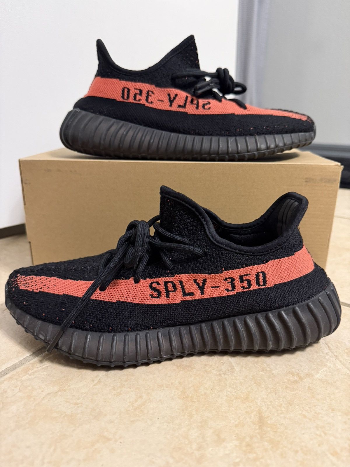 Yeezy Adidas Yeezy 350 V2 Boost Red Stripe Size US 8 / EU 41 - 1 Thumbnail