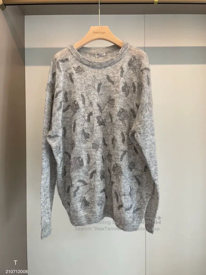 Brunello Cucinelli Brunello Cucinelli Light grey cashmere and mohair sweater Size 3XL / US 20-22 - 1 Thumbnail