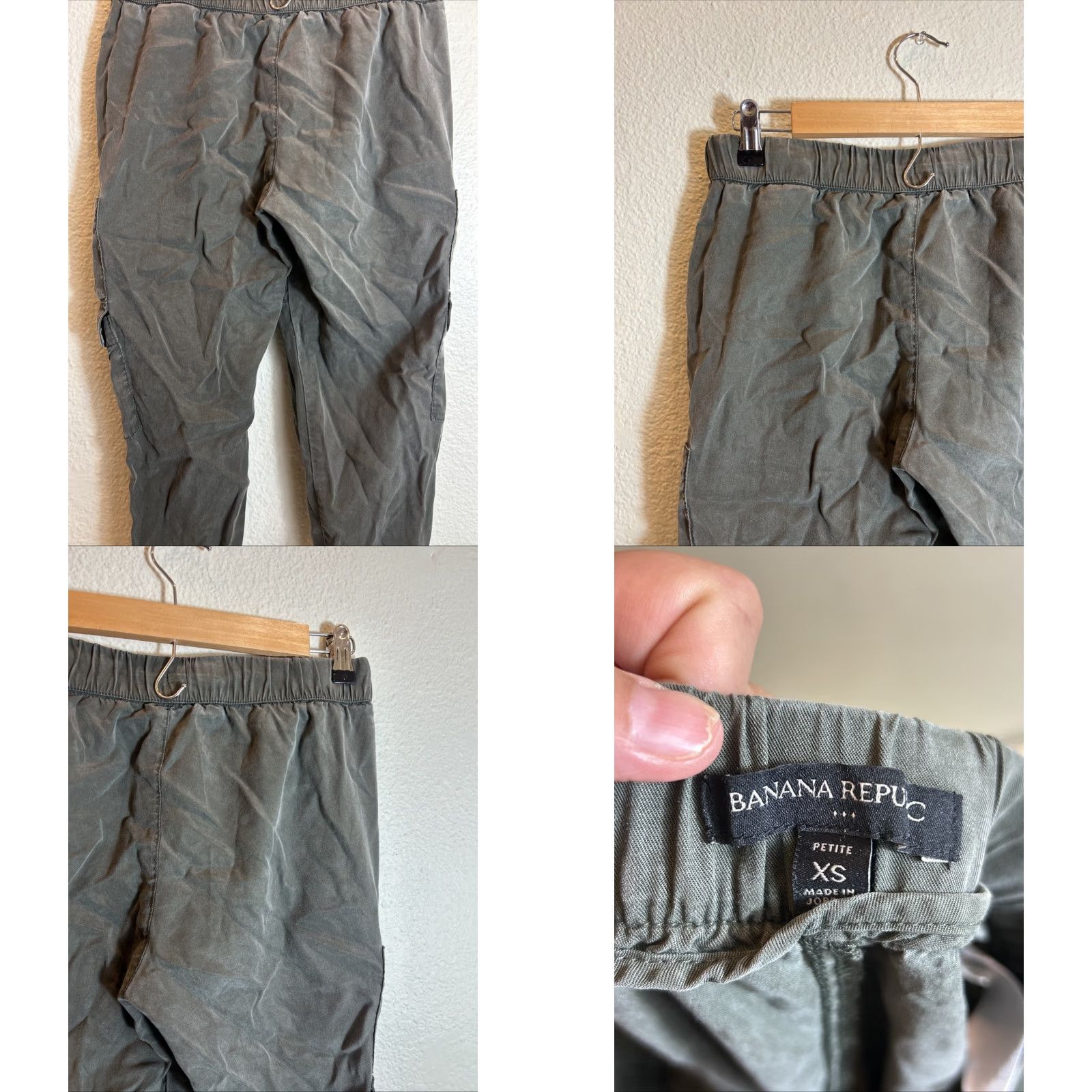 Banana Republic Banana Republic Lyocell Cargo Pants Women’s XS Petite Army Green 28x25 Size 26" / US 2 / IT 38 - 8 Thumbnail