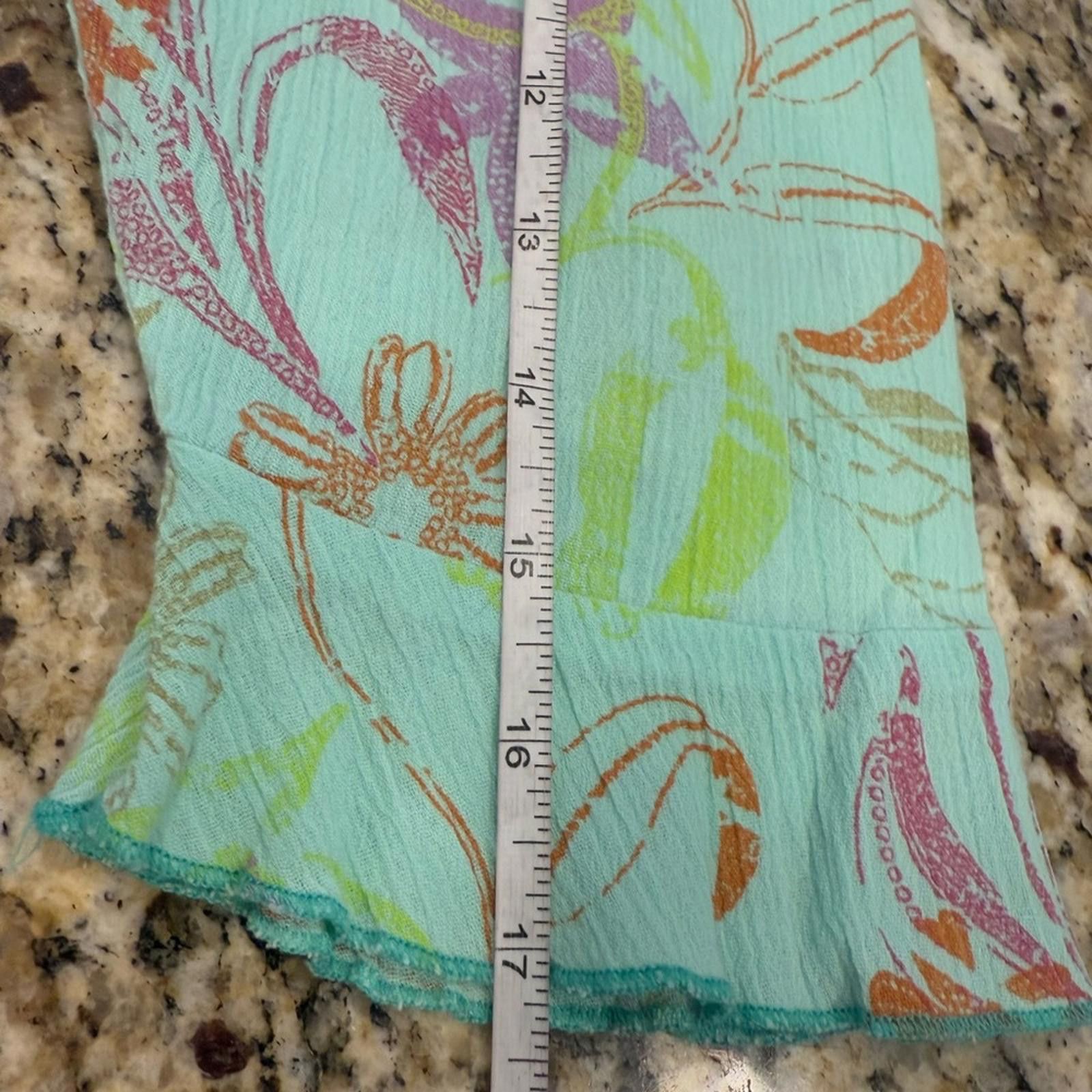 Other Sun Bay 100% cotton gauzy colorful tropical top SZ Medium Size M / US 6-8 / IT 42-44 - 9 Thumbnail
