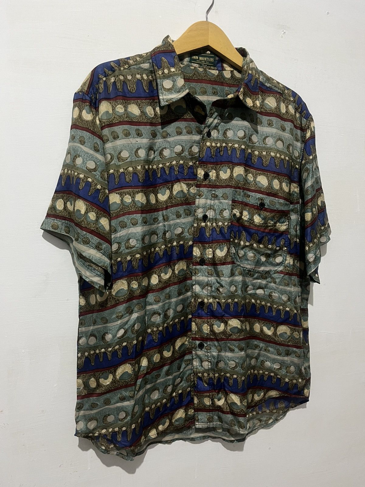 SikSilk VINTAGE 90s SNOW MOUNTAINS PURE SILK Size US XL / EU 56 / 4 - 4 Thumbnail