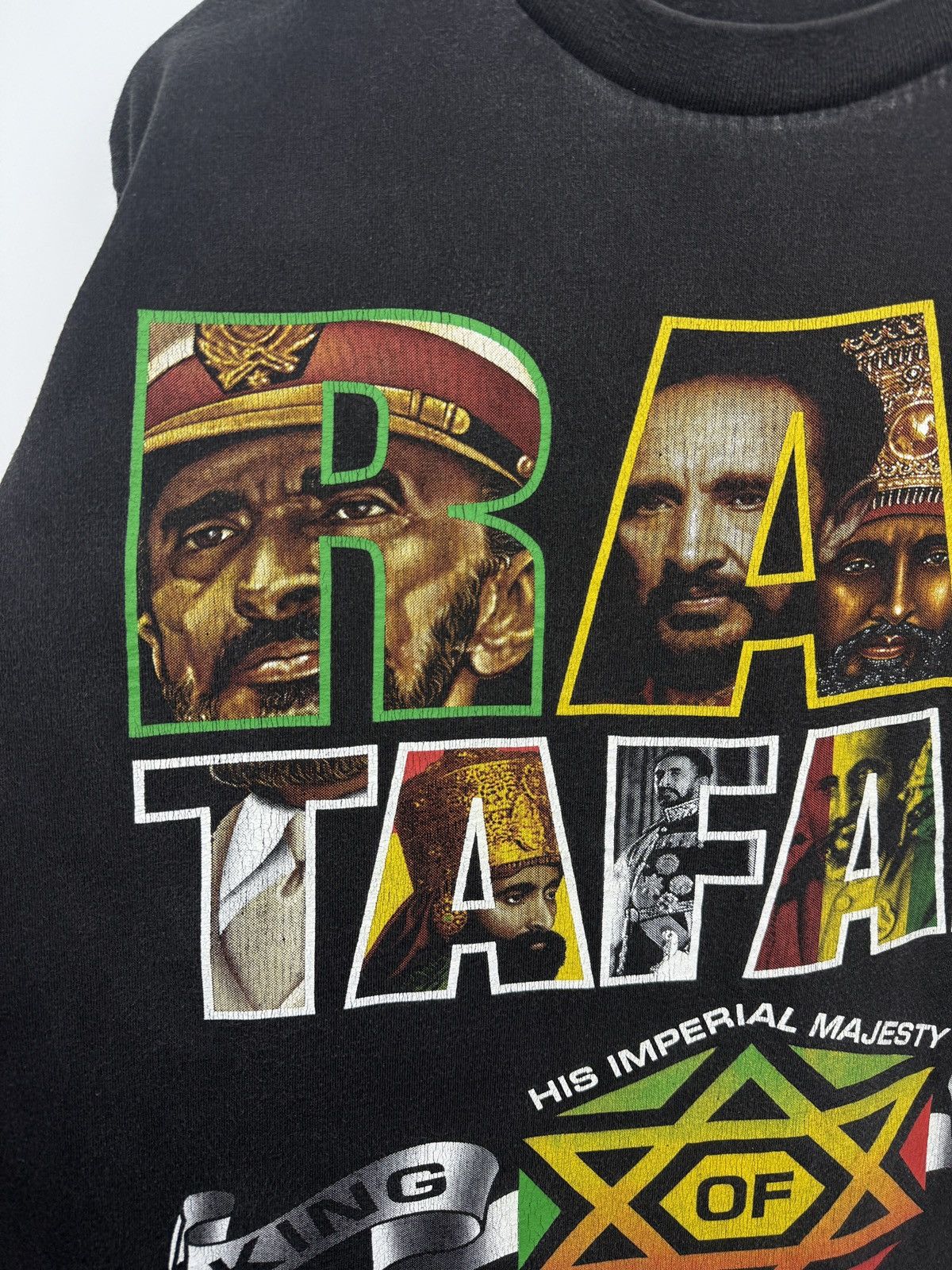 Bob Marley 🇪🇹 Vintage 90s Haile Selassie RasTafari Emperor Ethiopia King Size US L / EU 52-54 / 3 - 5 Thumbnail