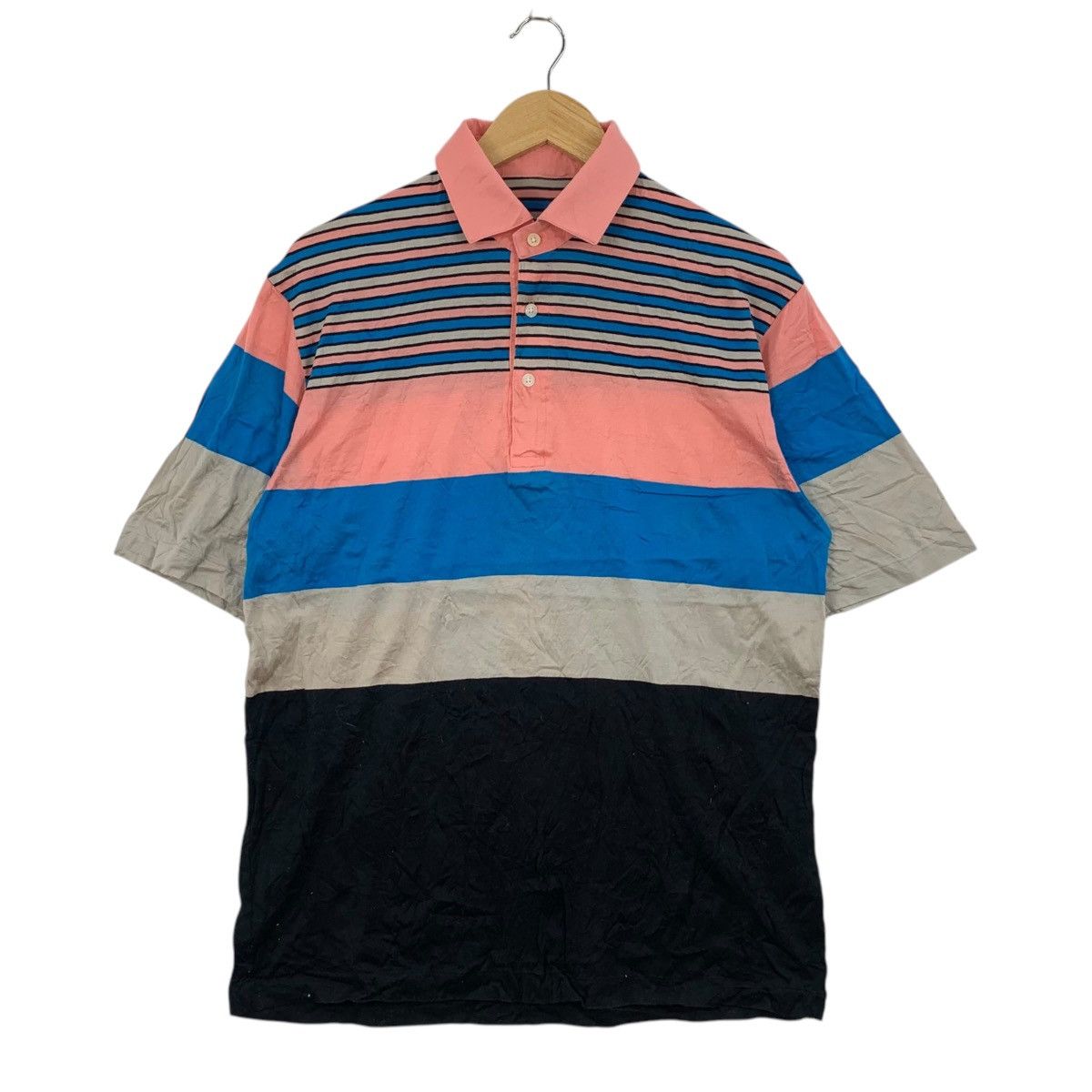 Vintage Vintage 90’ MERCERIZED Made In Japan Striped Polo Tee Shirt Size US L / EU 52-54 / 3 - 1 Thumbnail