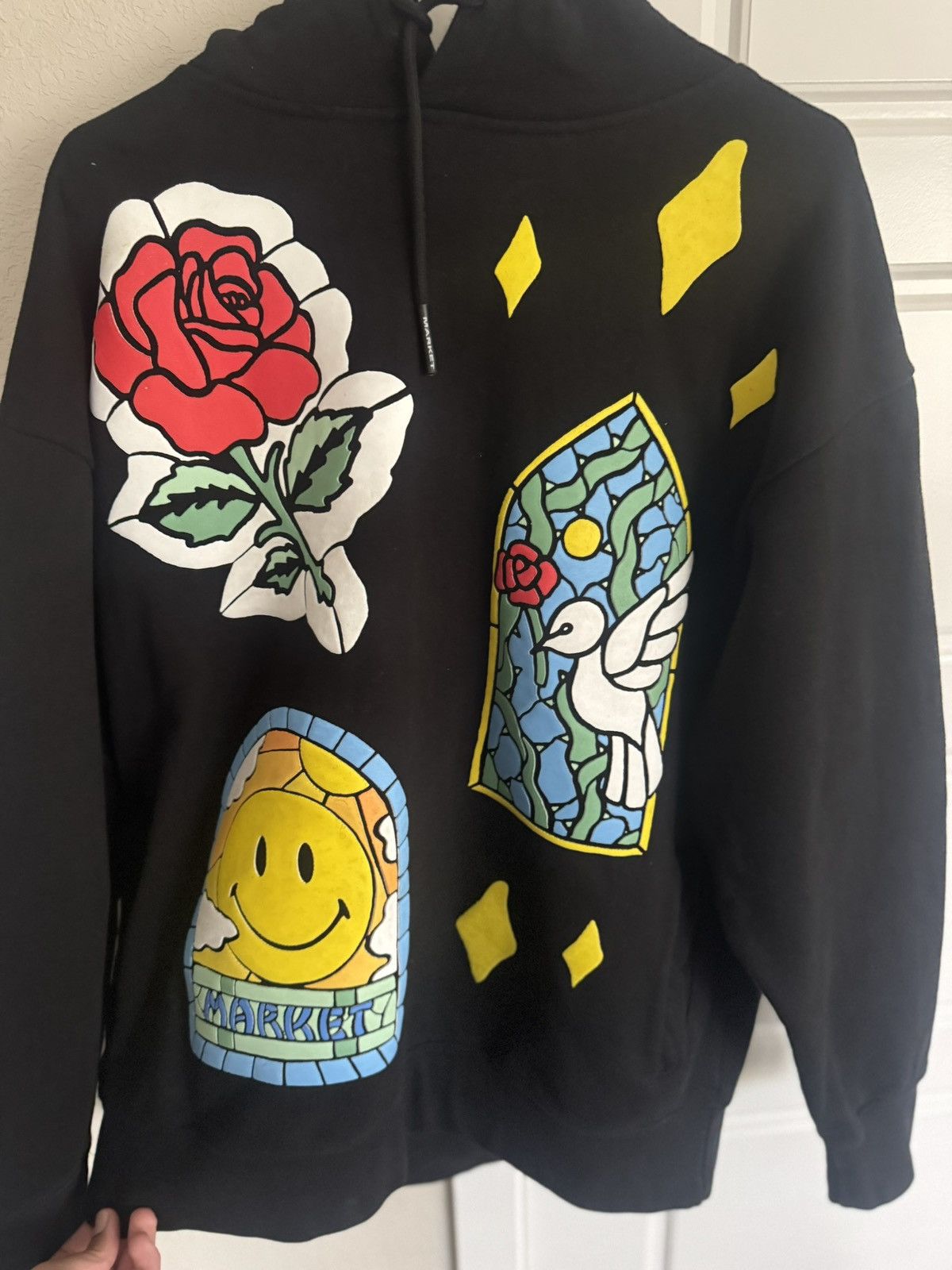 Market Market Smiley Cathedral Glass Hoodie in Black Size US XL / EU 56 / 4 - 1 Thumbnail