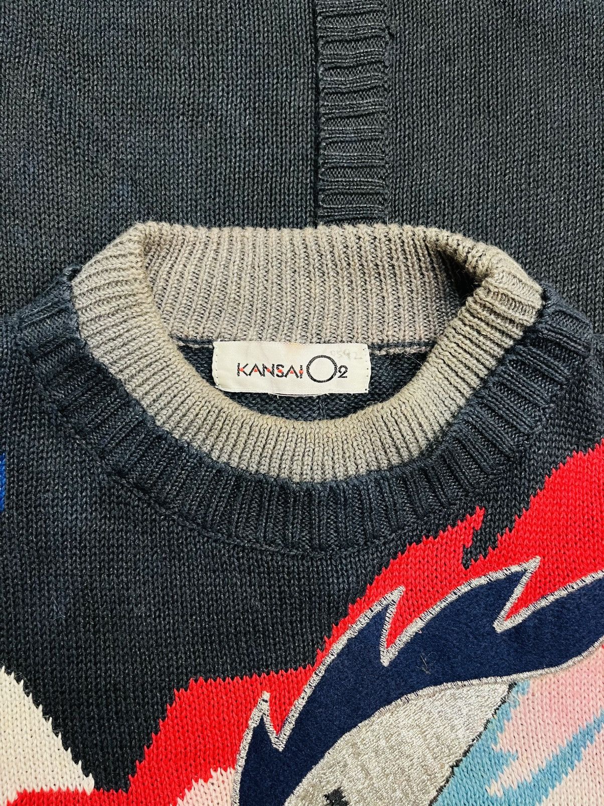 Other 1980s Kansai Sexy Girl Dragon Intrarsia Knitted Sweater Size US M / EU 48-50 / 2 - 7 Thumbnail