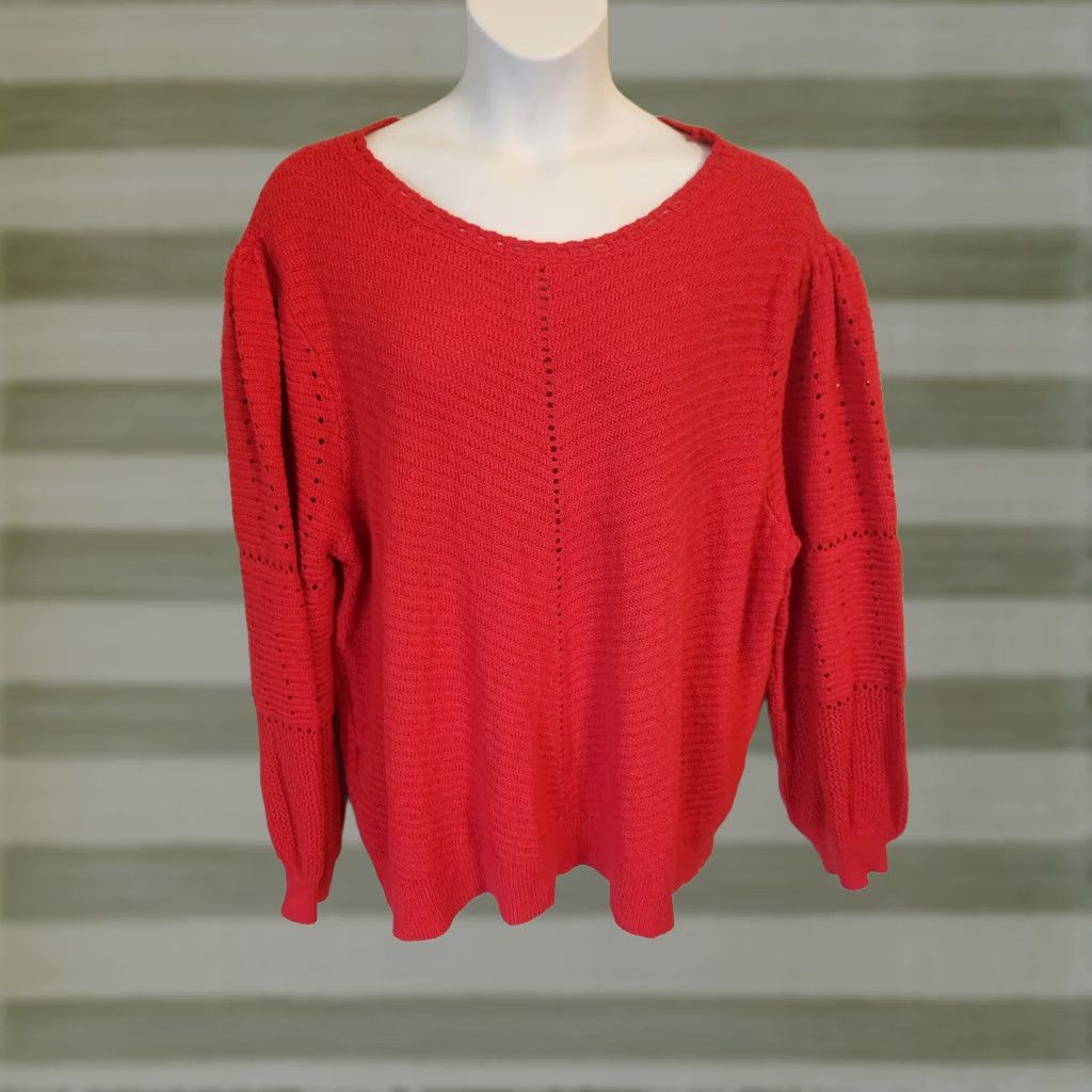 Vintage VINTAGE Knox Rose Sweater Shirt 4X Red Womens Pullover Hipie Boho Knit Button? Size XXL / US 16-18 / IT 52-54 - 1 Thumbnail