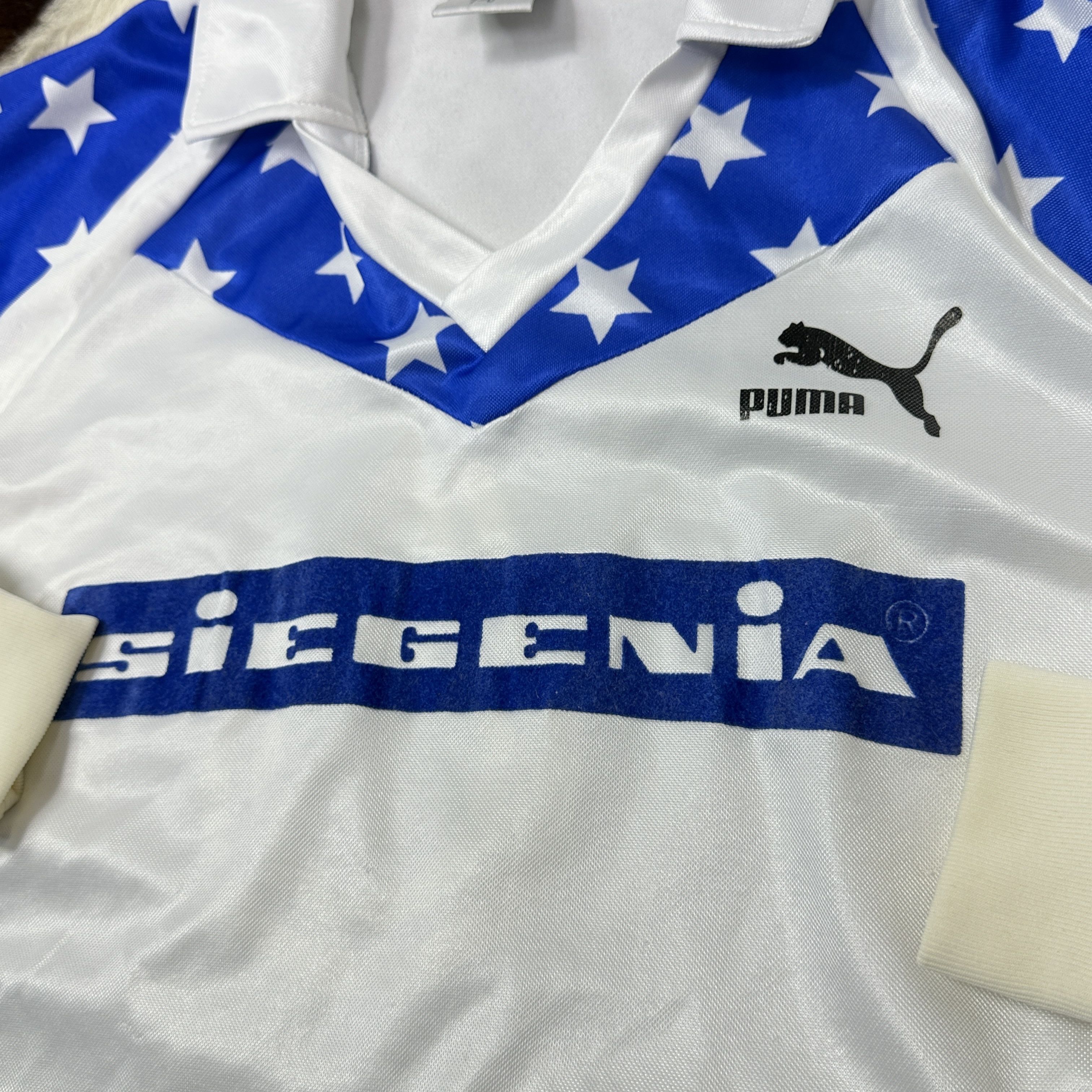 Puma Vintage Streetwear Sporty Puma Siegenia Jersey 80s Size US L / EU 52-54 / 3 - 3 Thumbnail