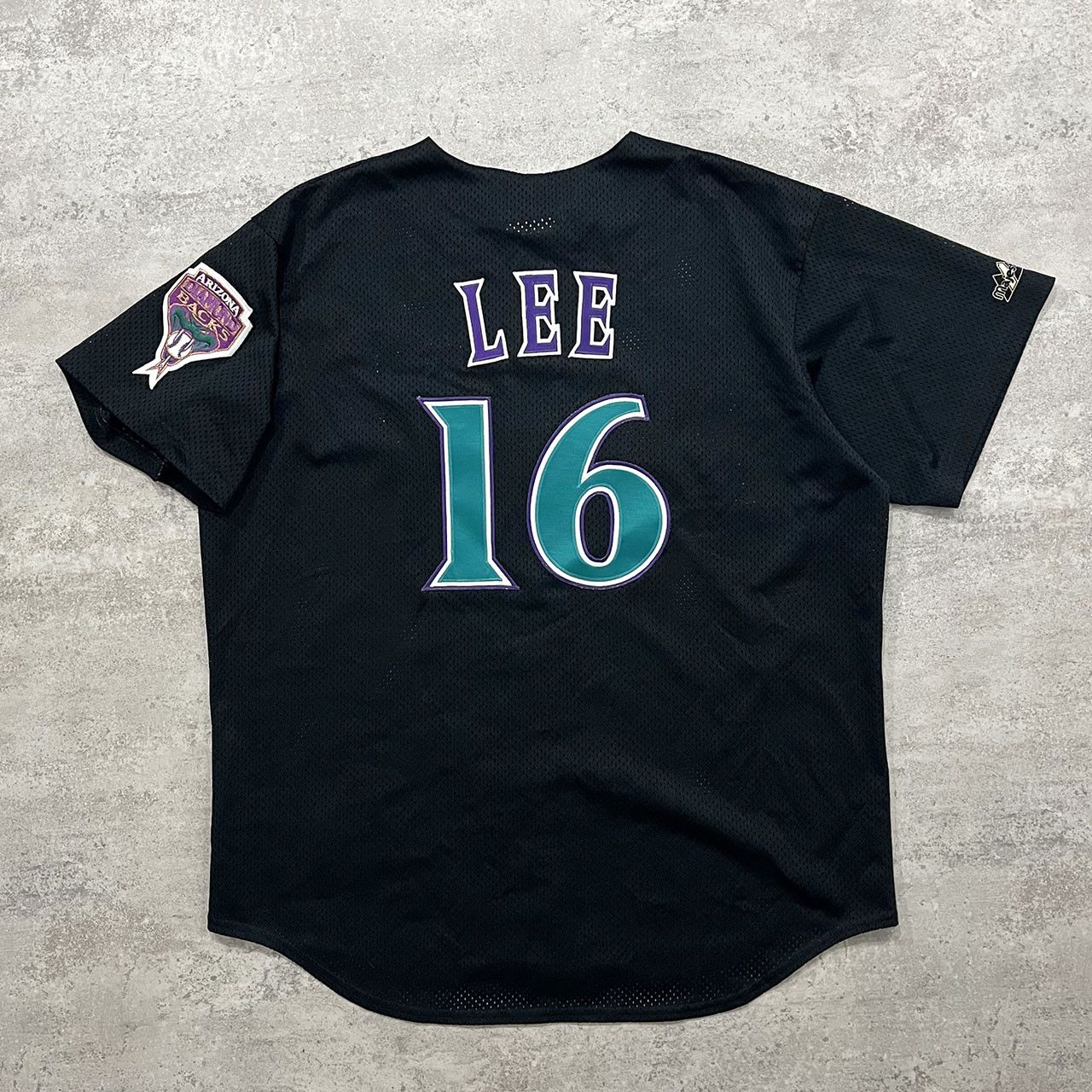 image of VTG 90's Mlb Arizona Diamondbacks Lee 16 Jersey Majestic in Black, Men's (Size XL)