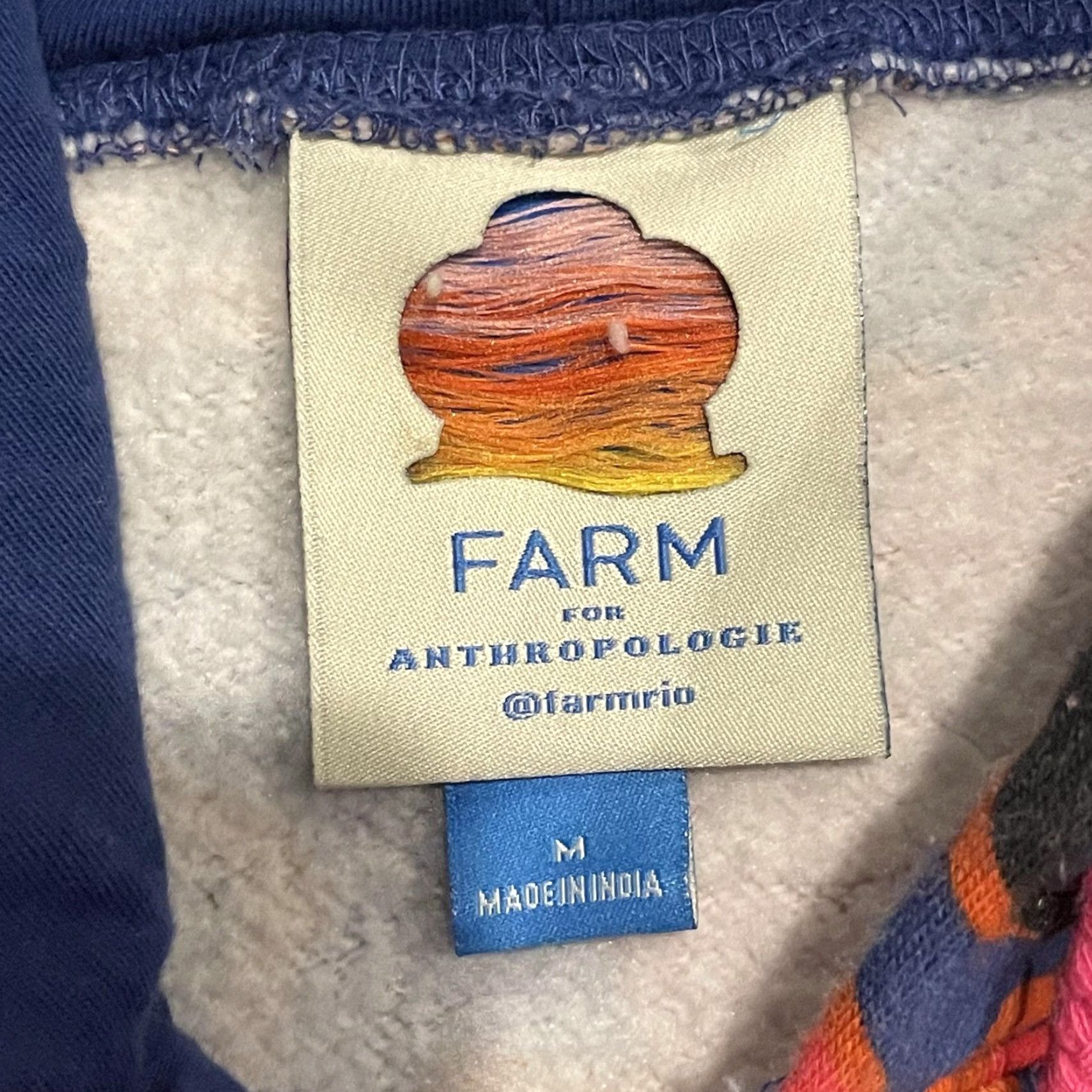 Farm Rio Farm Rio Floral Fleece Hoodie Womens Medium Multicolor Pullover Tropical Textile Cotton Polyester Hooded Drawstring All Seasons Long Sleeve Size M / US 6-8 / IT 42-44 - 6 Thumbnail