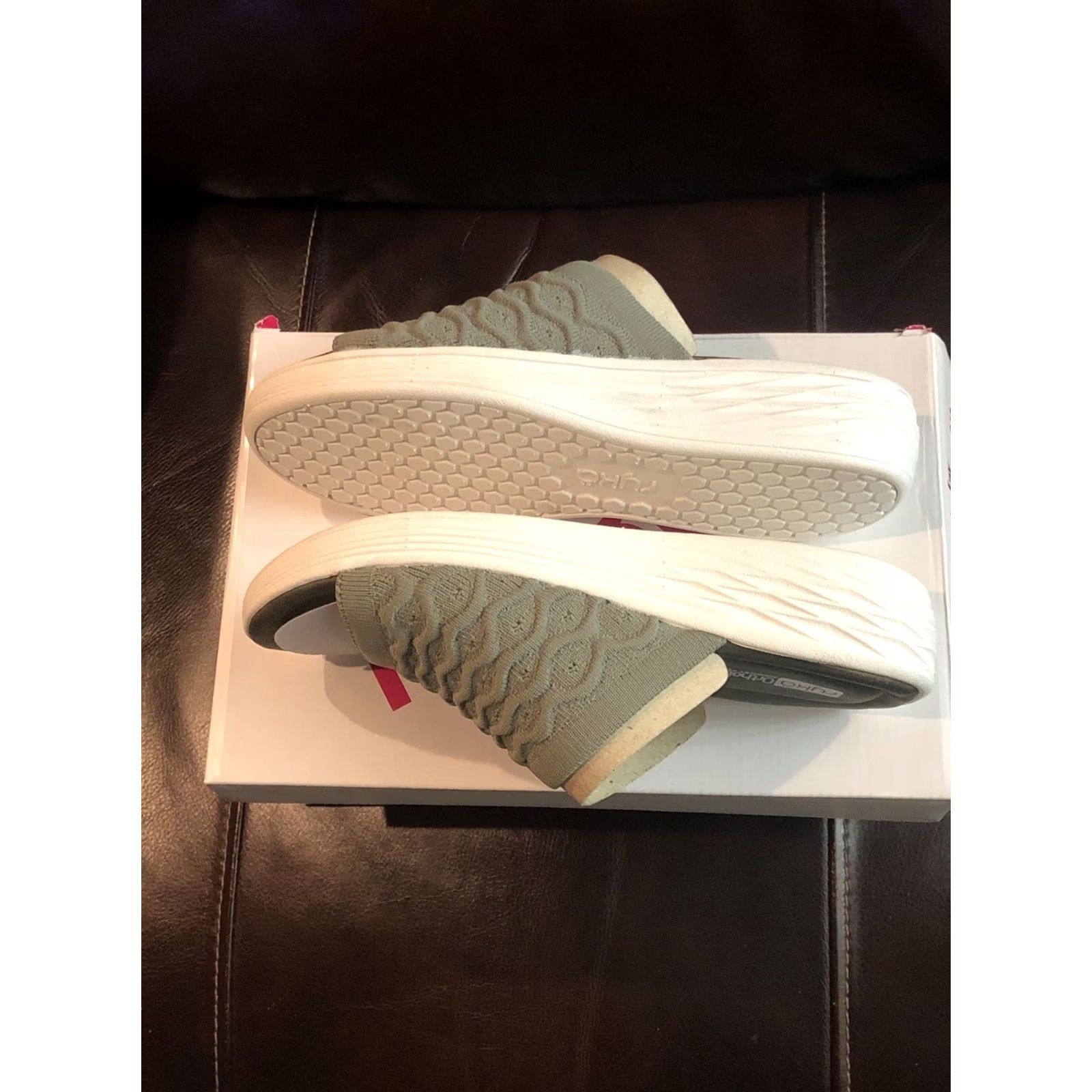Vintage Ryka Women Stretch Knit Slides Wedges Nanette Green Sz 9M Ortholite Memory Foam Sandal Size US 9 / IT 39 - 7 Thumbnail