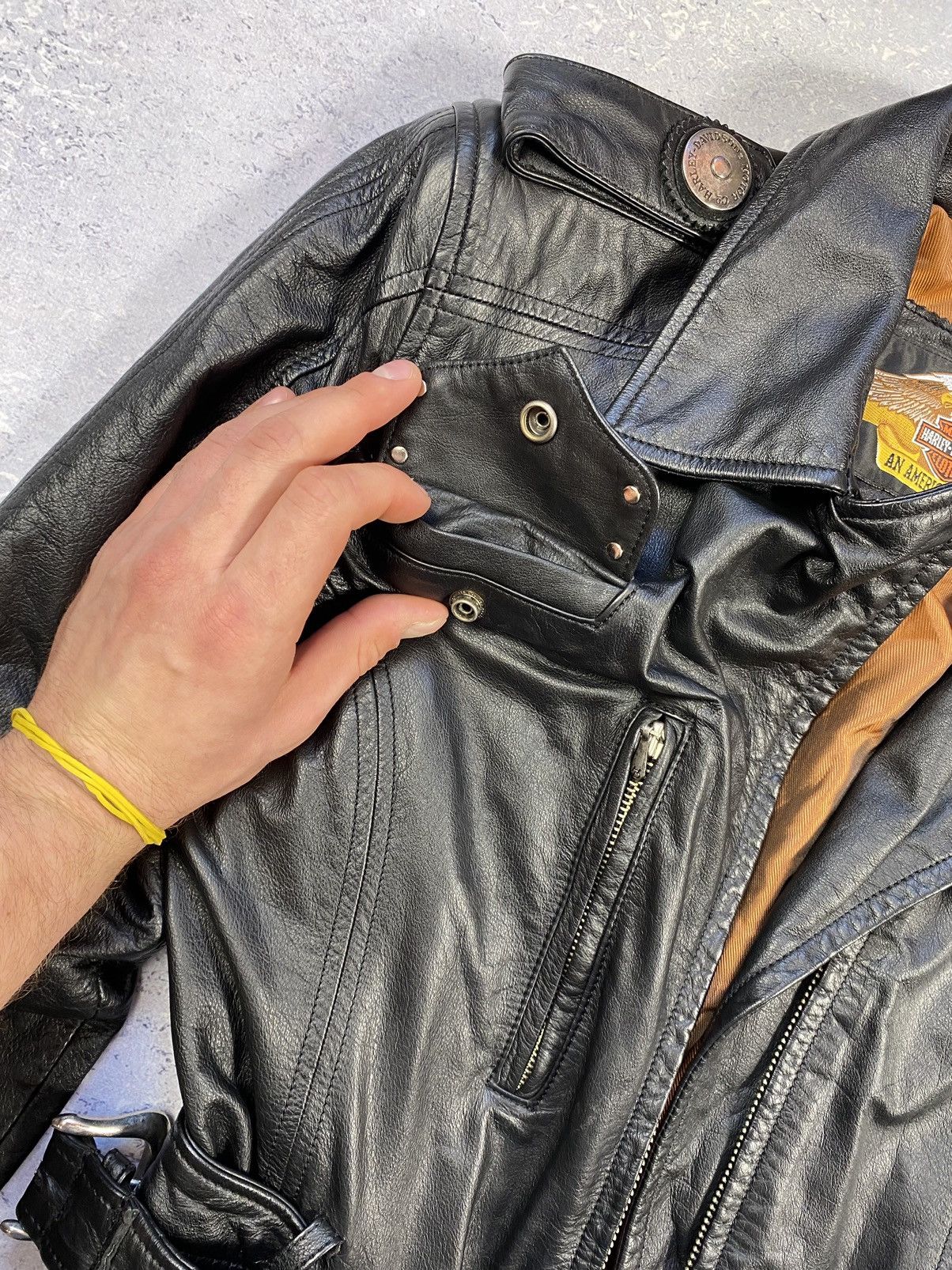 Harley Davidson × Vintage Vintage Harley Davidson Leather Jacket Size XS Size XS / US 0-2 / IT 36-38 - 10 Thumbnail