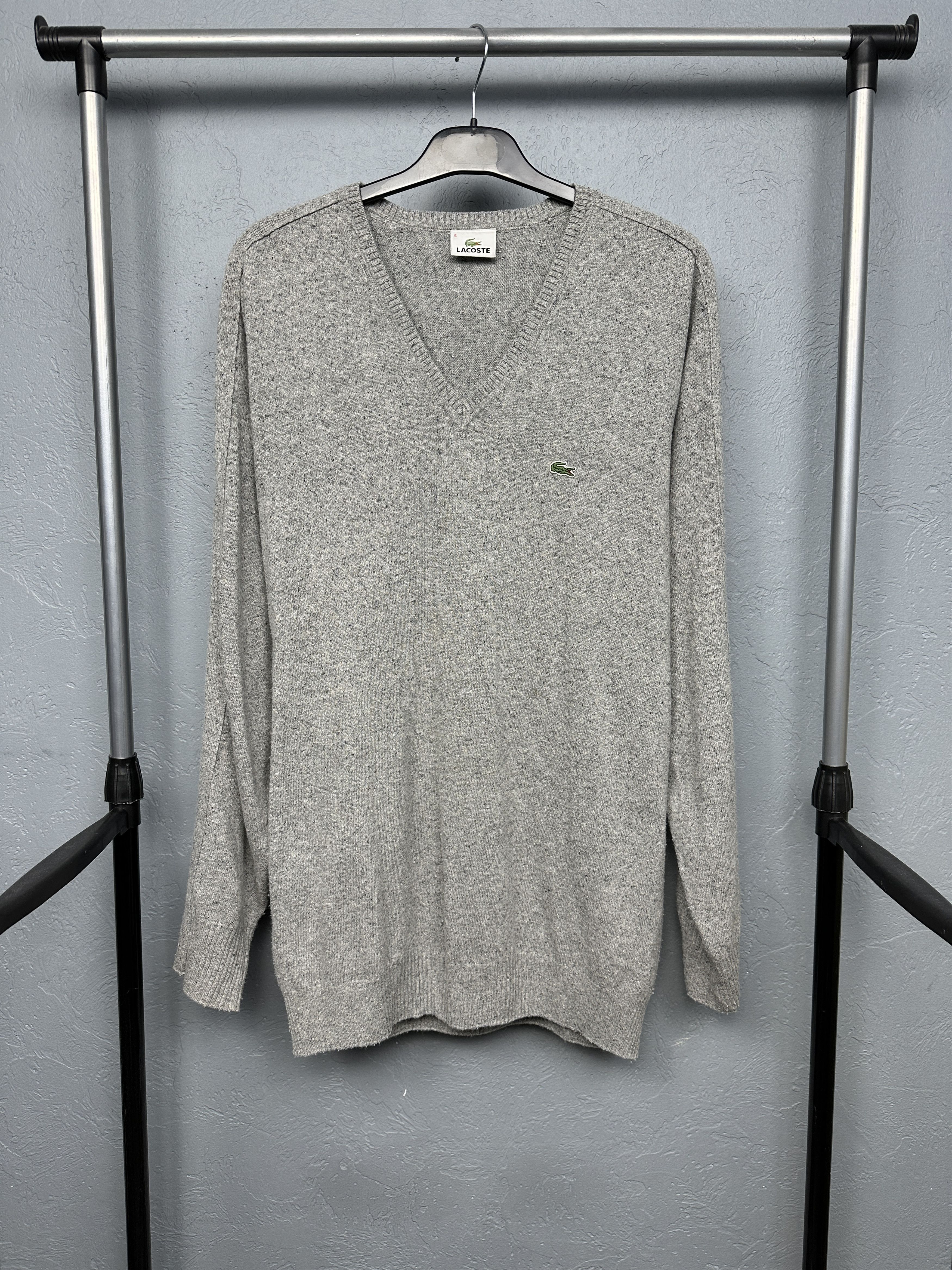 Lacoste Lacoste Mens V-Neck Wool Sweater Size US XL / EU 56 / 4 - 1 Thumbnail
