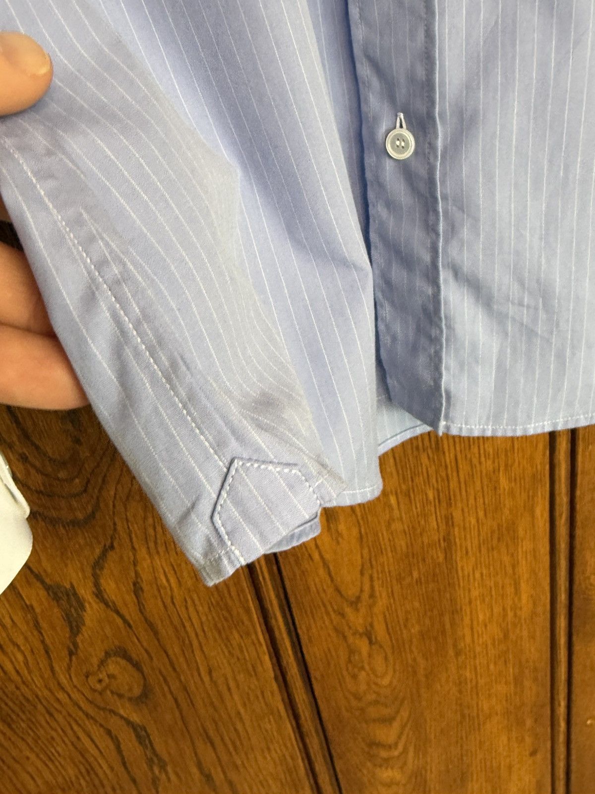 Celine × Hedi Slimane SS24 Celine Triomphe logo blue stripe shirt Hedi sample 39 Size US M / EU 48-50 / 2 - 14 Thumbnail