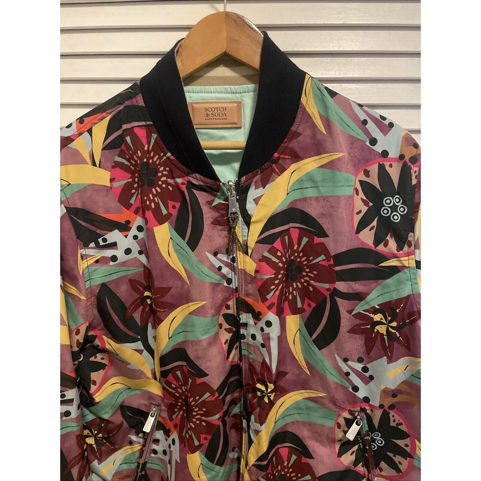 Scotch & Soda Scotch & Soda Mens Size XL Reversible Purple All Over Print Size US XL / EU 56 / 4 - 2 Thumbnail