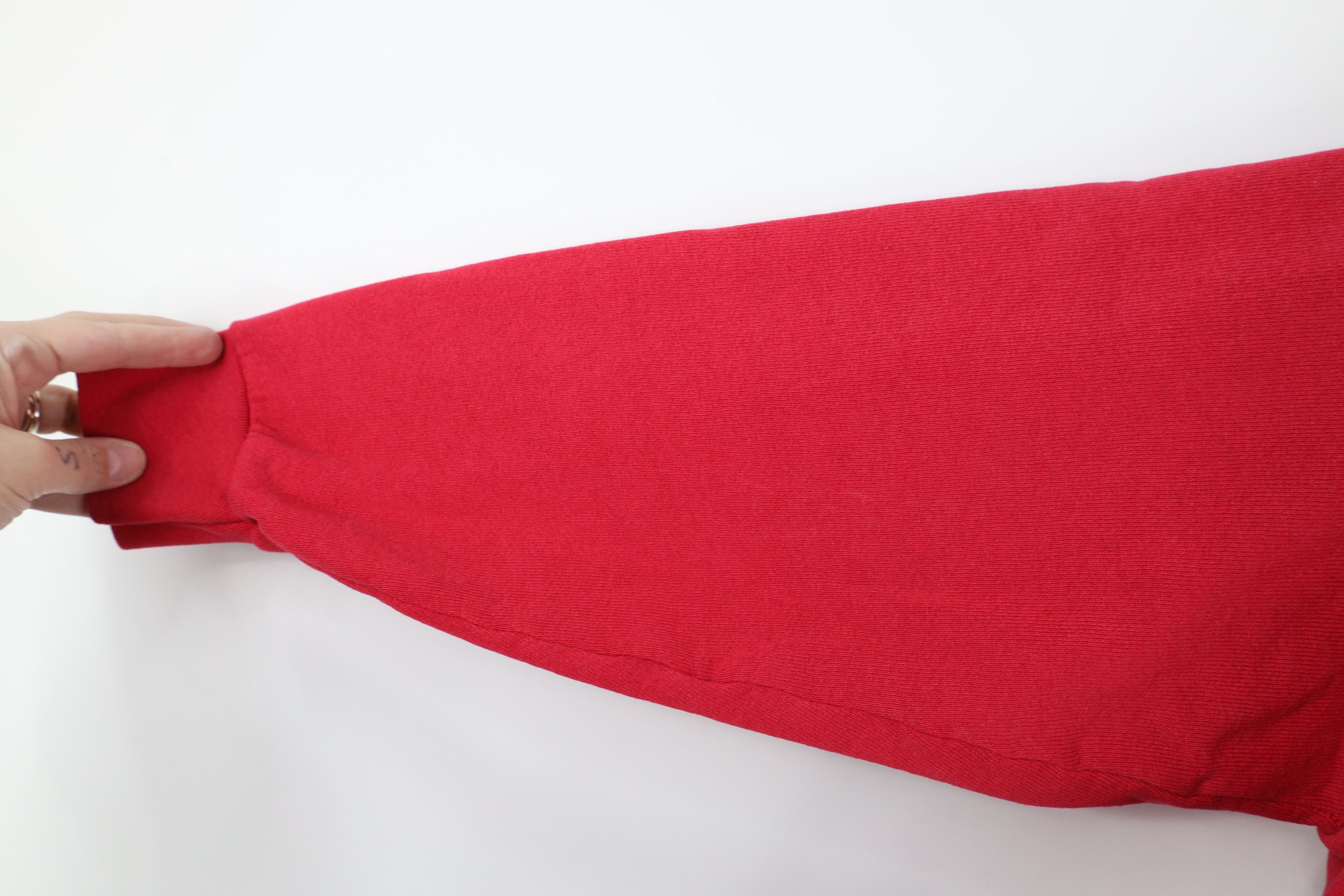 Vintage Vintage 90s Streetwear Blank Crewneck Sweatshirt Red USA Size M / US 6-8 / IT 42-44 - 7 Thumbnail