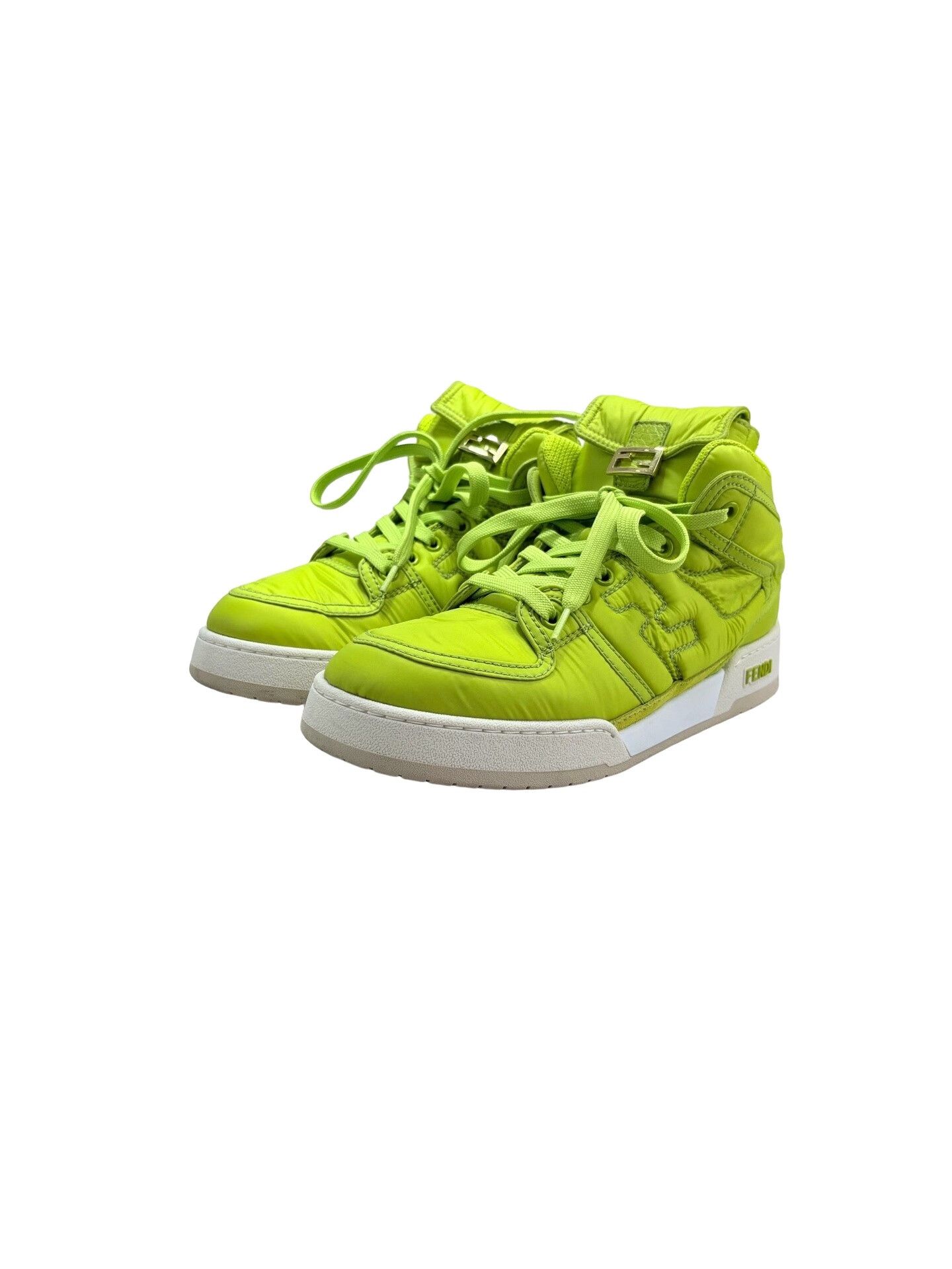 Fendi Fendi Green Match Hi-Top Sneakers 38 Size US 5.5 / EU 38 - 1 Thumbnail