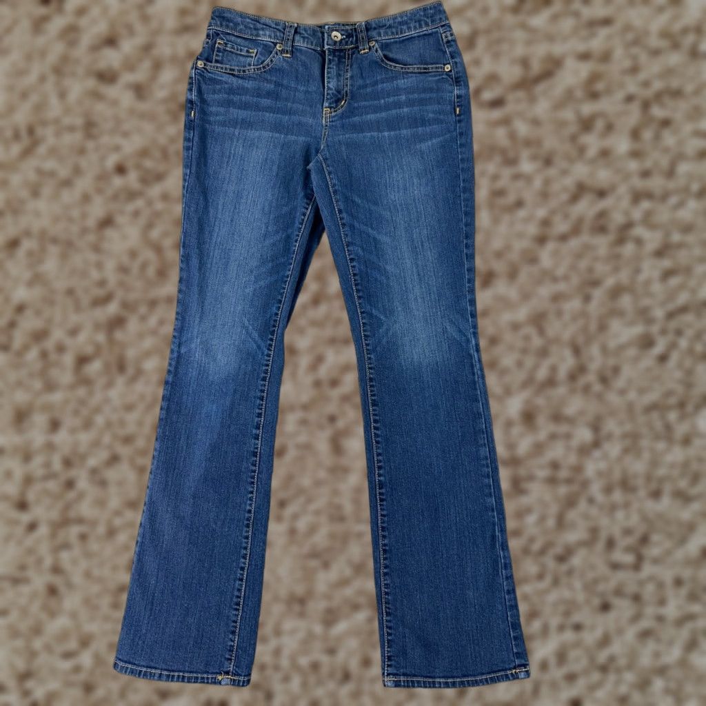 Merona VINTAGE Merona Pants Womens 4 Blue Denim Jeans Low Rise Bootcut Cotton Blend Jeans Size 27" / US 4 / IT 40 - 1 Thumbnail