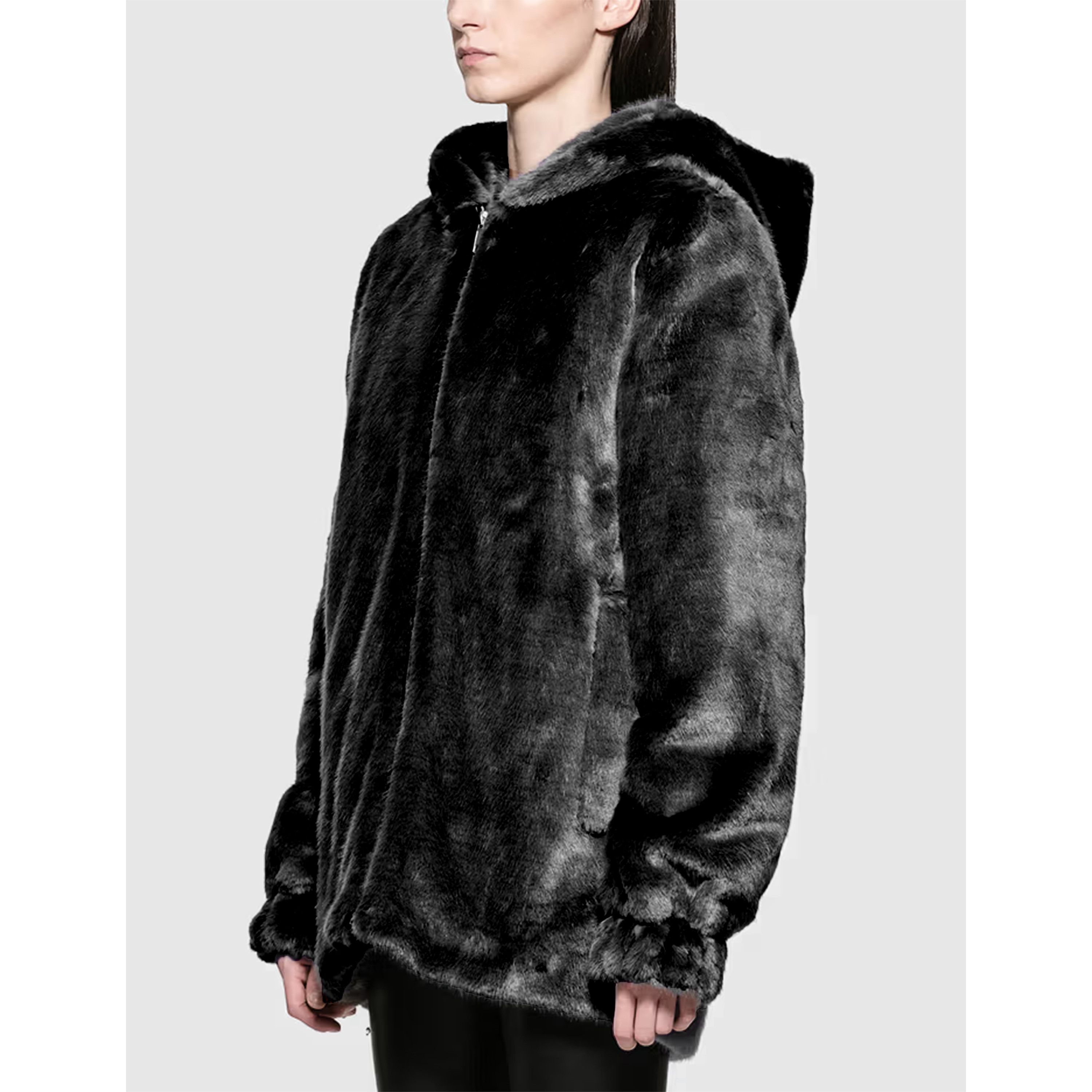Helmut Lang Helmut Lang Oversized Black Faux Mink Bomber Jacket Size M / US 6-8 / IT 42-44 - 1 Thumbnail