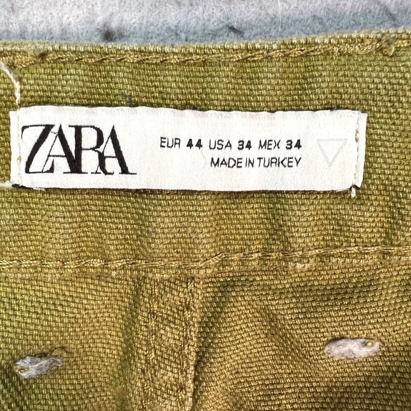 Zara Zara Mens Cargo Pants Olive Green Canvas Tapered Leg 34 Workwear Casual Pants Boys/Girls Mens Size US 34 / EU 50 - 3 Thumbnail