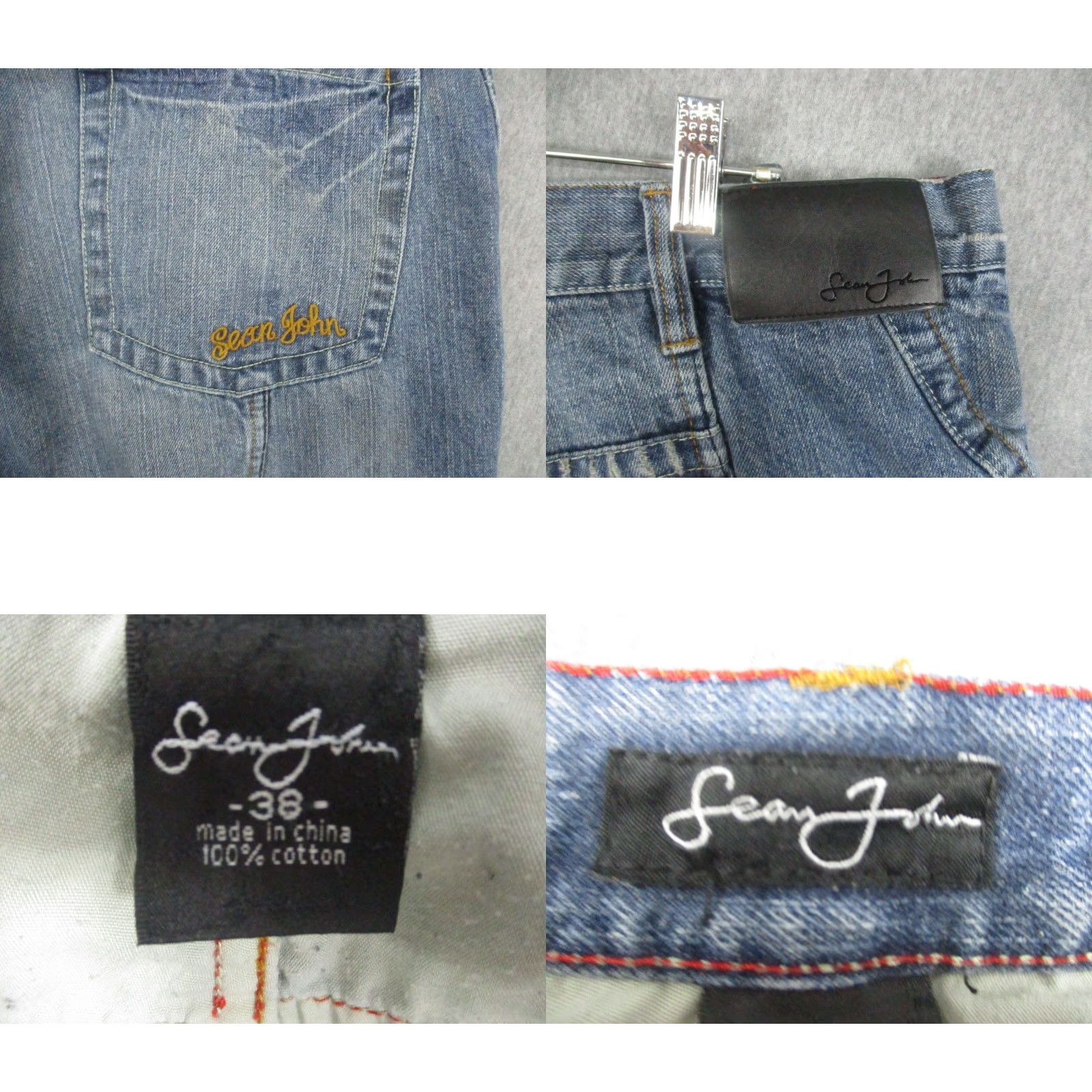 Sean John VINTAGE Sean John Jeans Mens 38x33 Blue Baggy Skater Y2k Wide Leg 90s Hip Hop Logo Mens Size US 38 / EU 54 - 8 Thumbnail