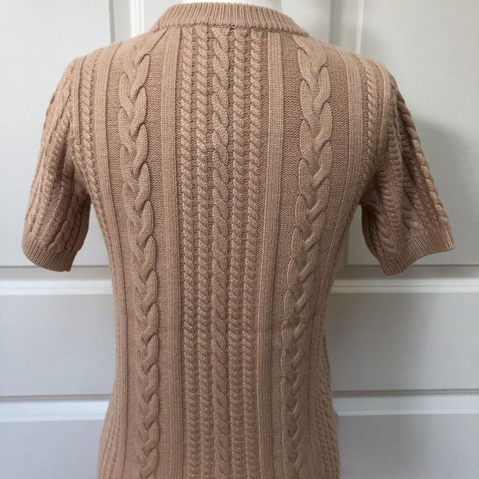 Magaschoni Short Sleeve Cable Knit Sweater from Magaschoni Size XS / US 0-2 / IT 36-38 - 5 Thumbnail