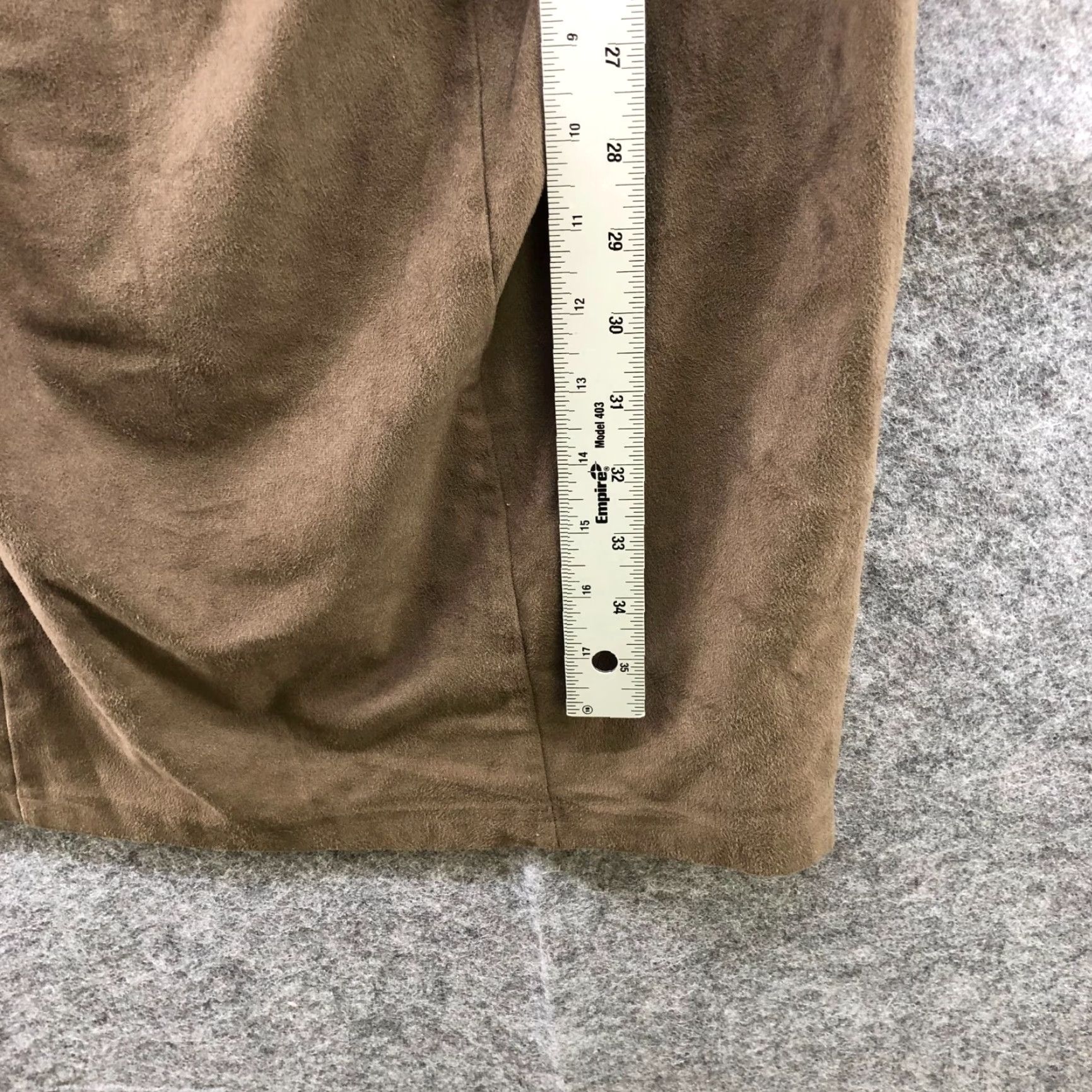 Guess Guess Dress Sleeveless Bodycon Size L Faux Suede Stretch Cutout Waist Tan Brown Size L / US 10 / IT 46 - 7 Thumbnail