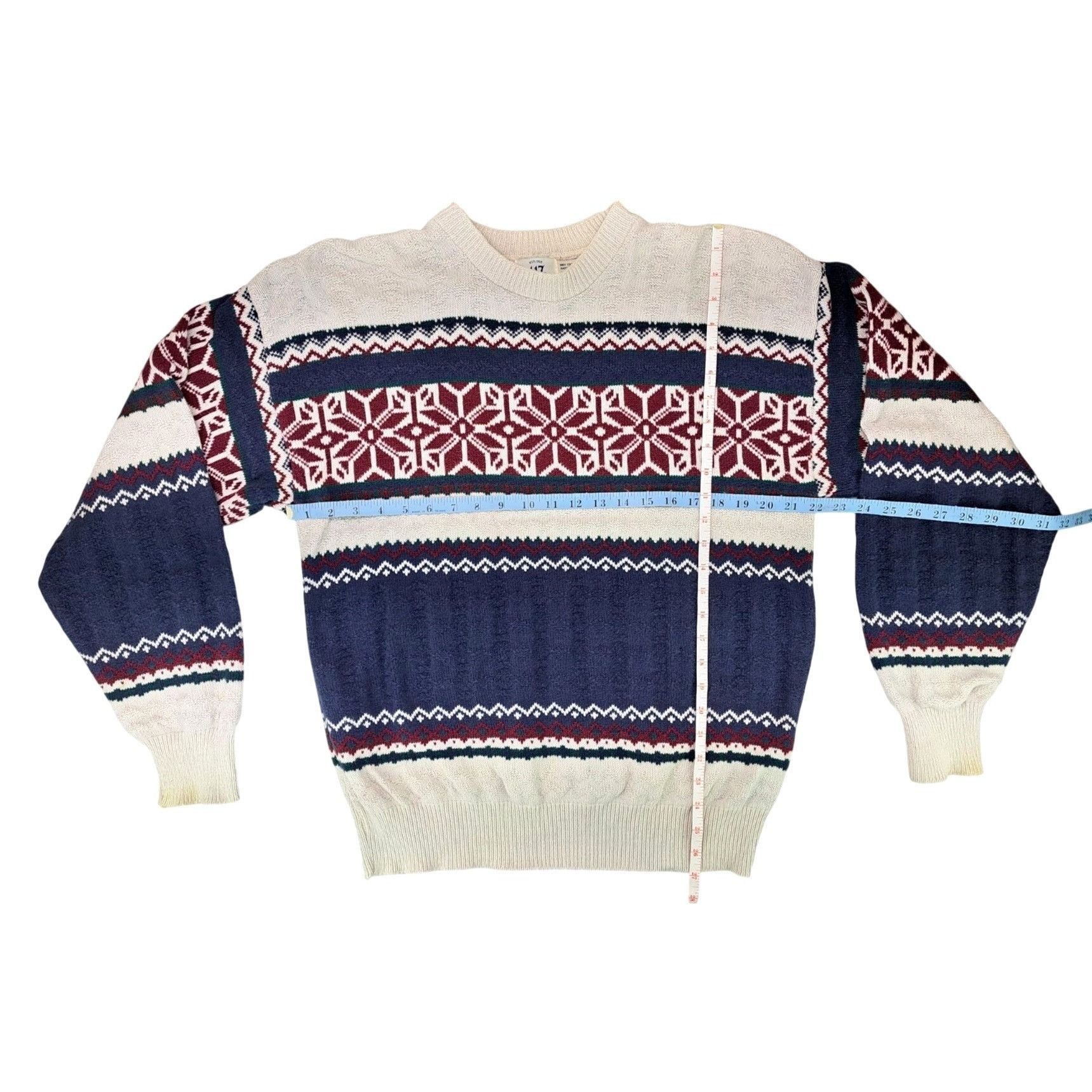 Van Heusen Vintage Van Heusen Men Medium Fair Isle Knit Sweater Blue Size US M / EU 48-50 / 2 - 5 Thumbnail