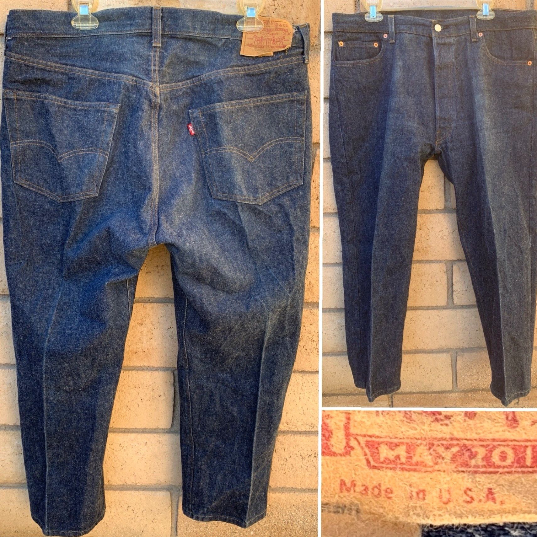 Levi's VINTAGE Levi’s 501 Jeans Made In USA Size 40 Waist 39 Inseam 27.25 Button Fly 100% Cotton Denim Men USA Blue Size US 40 / EU 56 - 2 Thumbnail