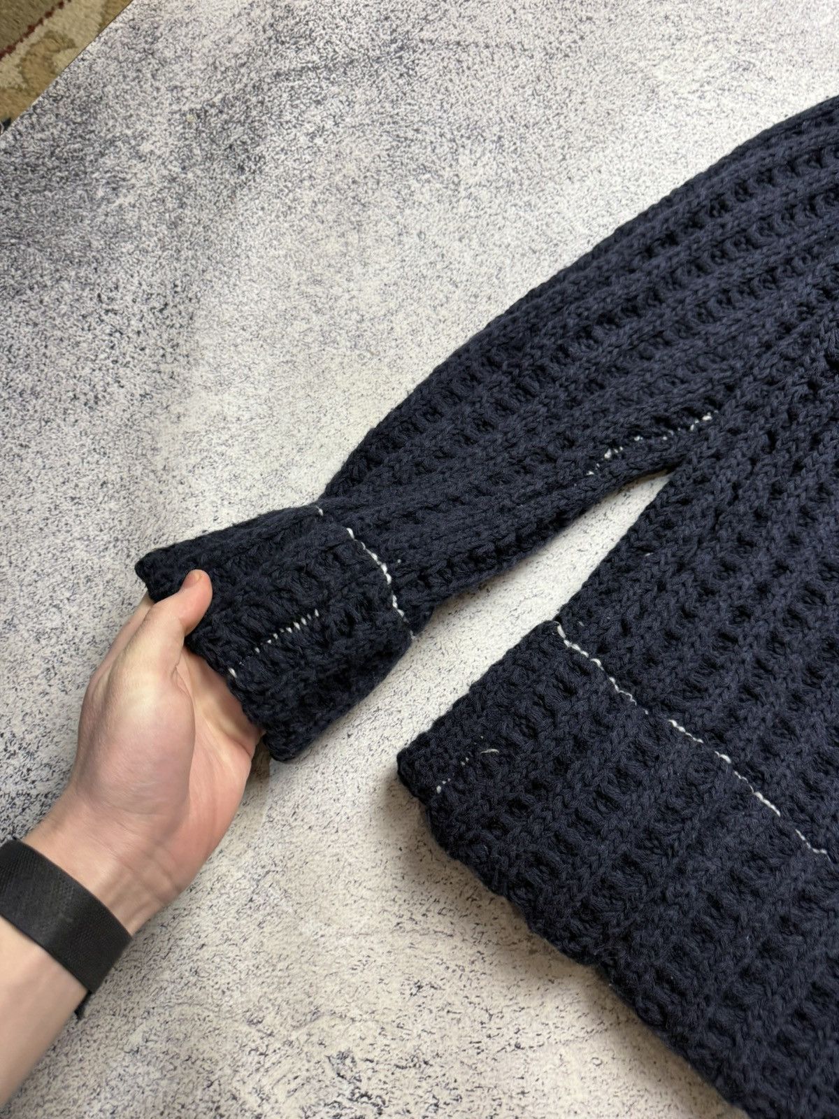 H&M × Maison Margiela Maison Margiela H&M Cable Knit V-Neck Wool Sweater Jumper Size US S / EU 44-46 / 1 - 20 Thumbnail