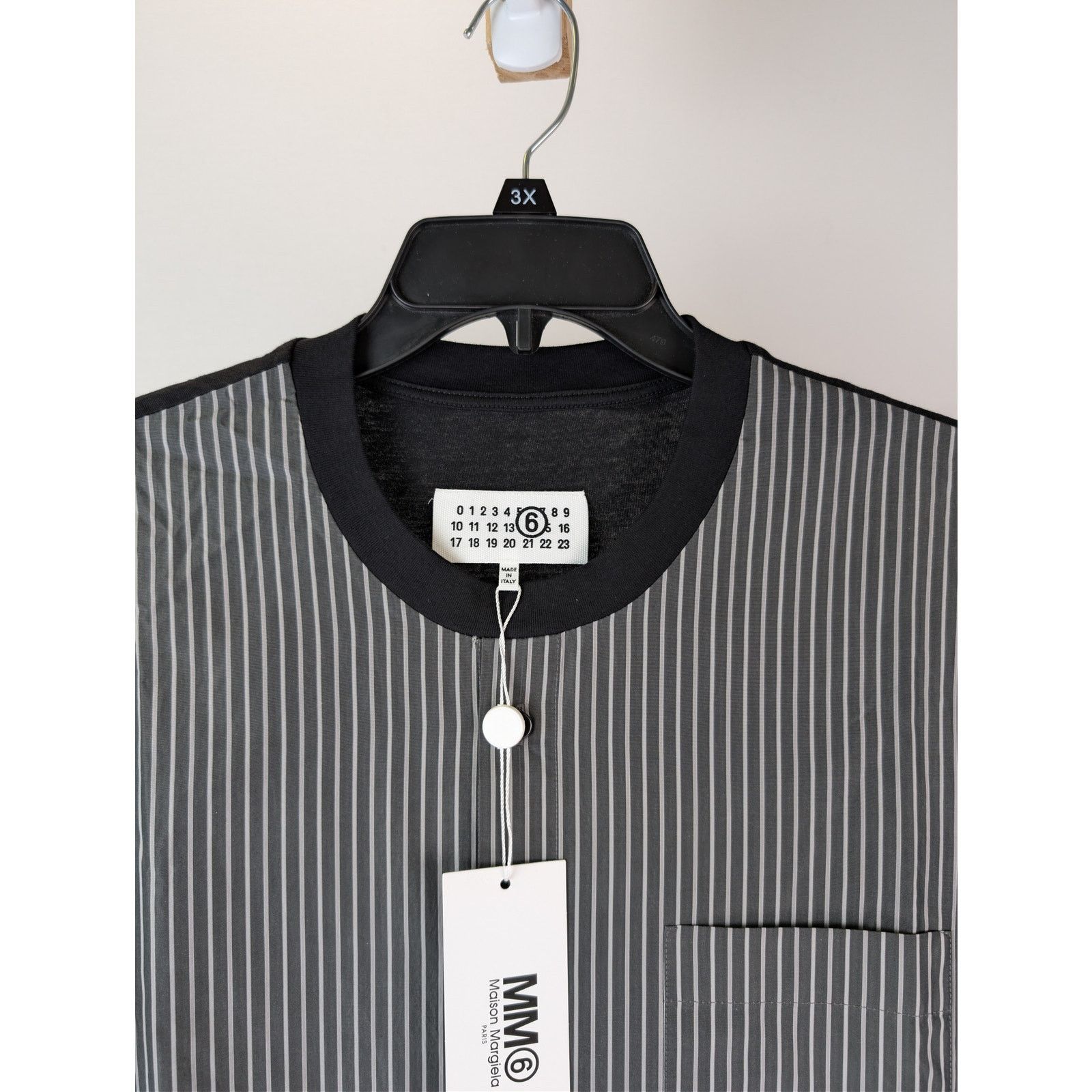 Maison Margiela o1rshd1 striped button-up t-shirt in Black Size US M / EU 48-50 / 2 - 7 Thumbnail
