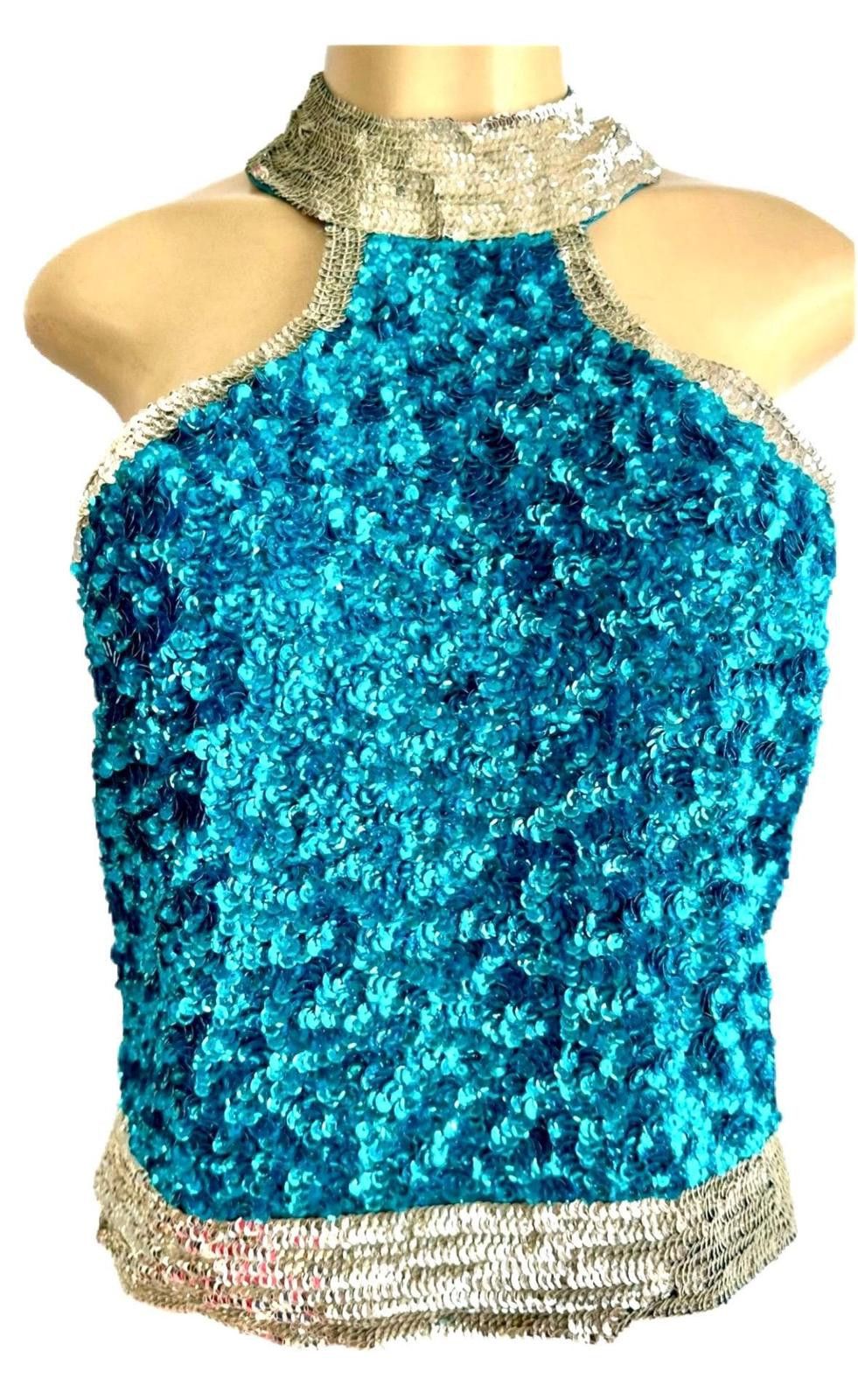 Other Sequin Top Turquoise Silver size L Size L / US 10 / IT 46 - 1 Thumbnail