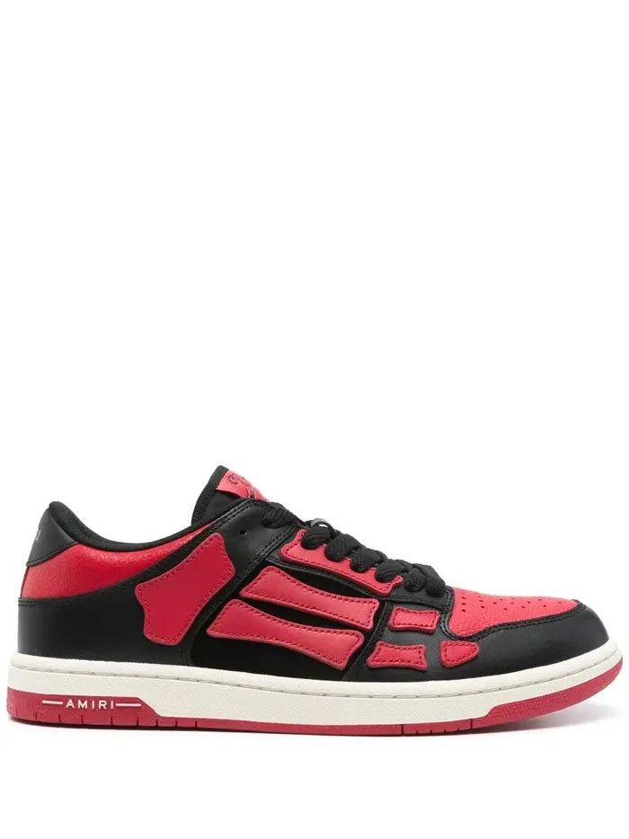 Amiri o1s1wg110526 Skelton Low-Top Sneakers in Black/Red Size US 8 / EU 41 - 1 Thumbnail