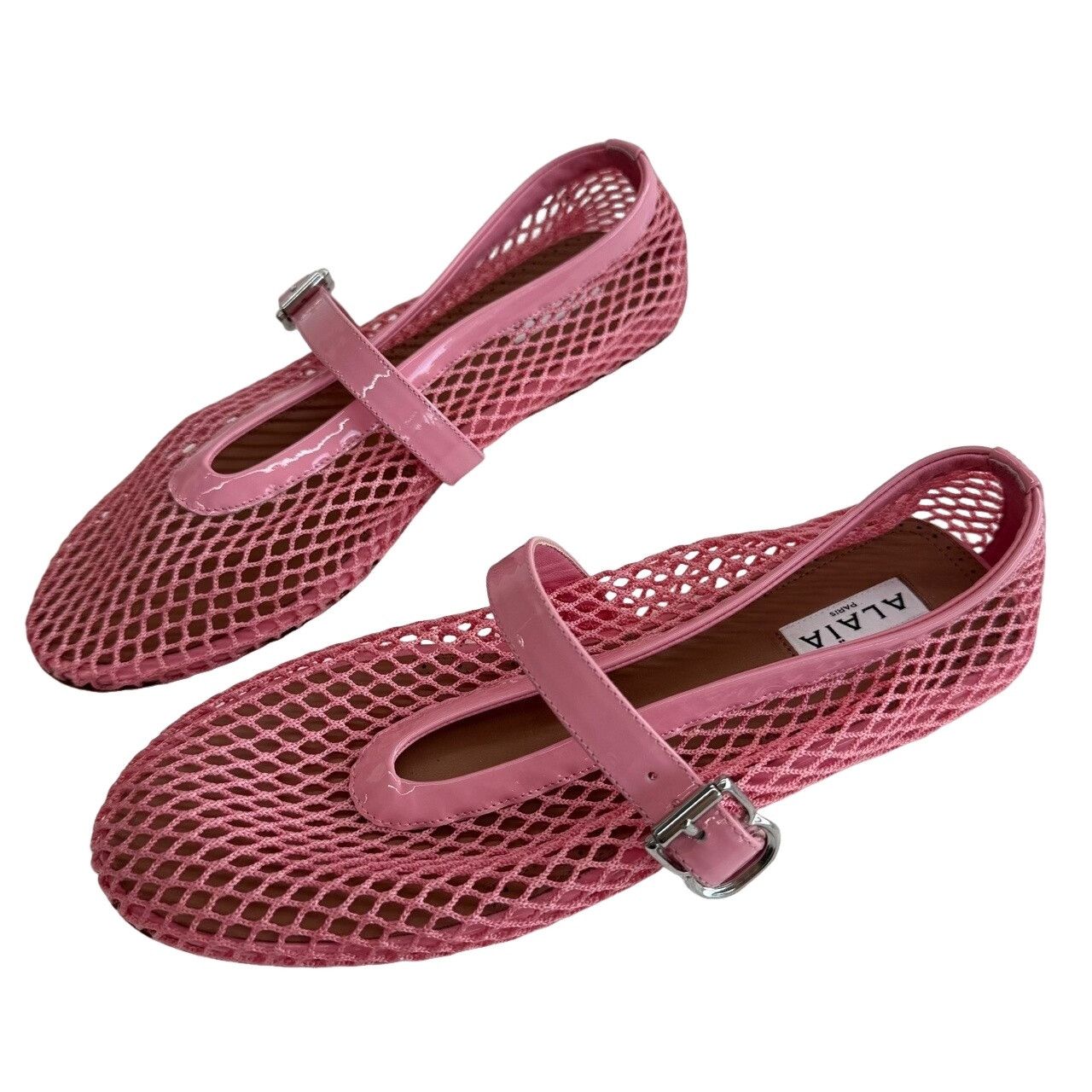 Alaia Alaia Pink Mesh Mary Jane Flats Size 37.5 Size US 7.5 / IT 37.5 - 1 Thumbnail