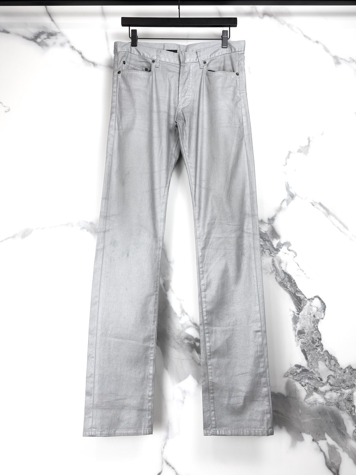 Dior × Hedi Slimane SS06 Dior Homme Silver Metallic Glitter Waxed